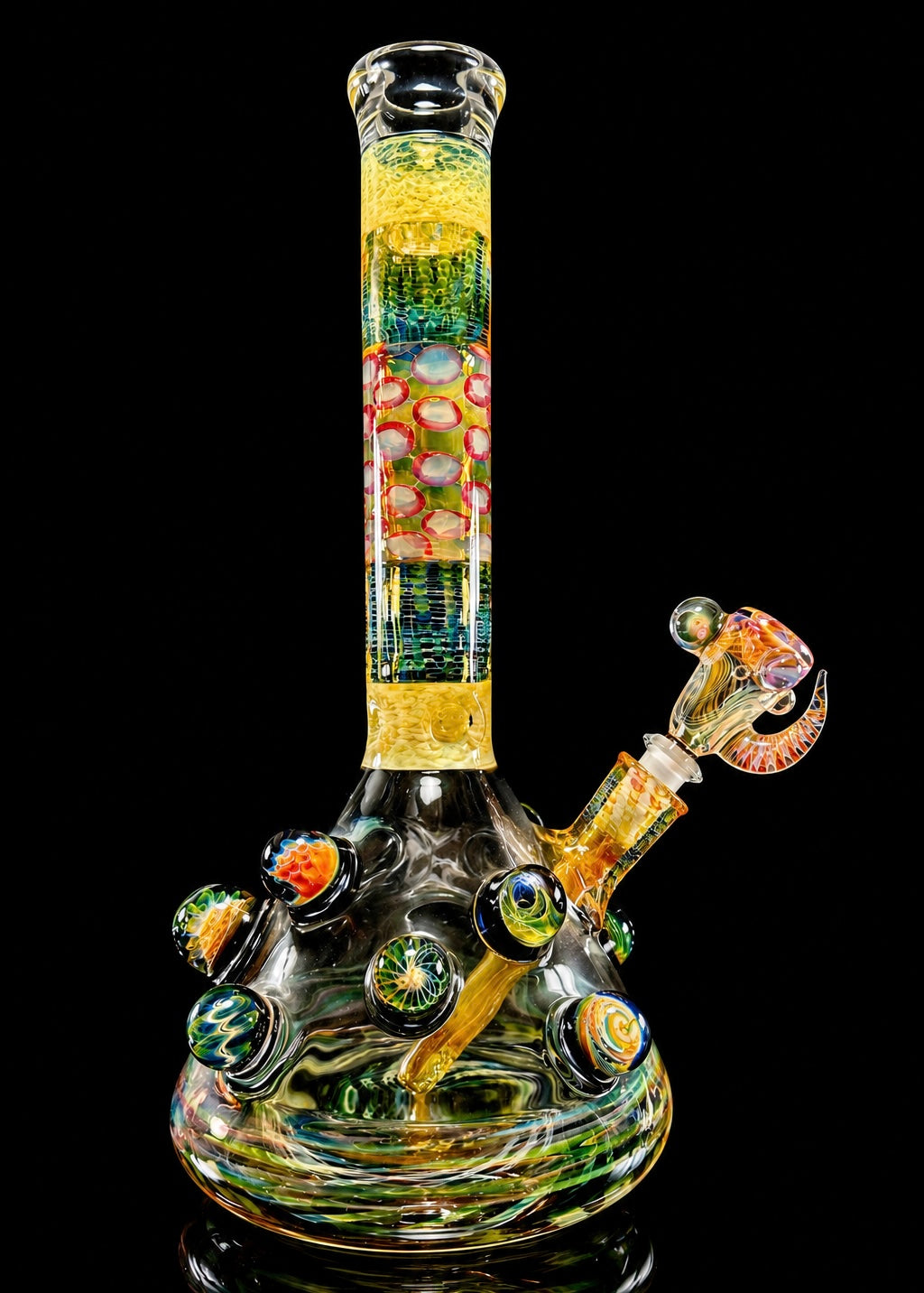 Hops x B$ Collaboration Beaker — Fumed with Worked Marbles
