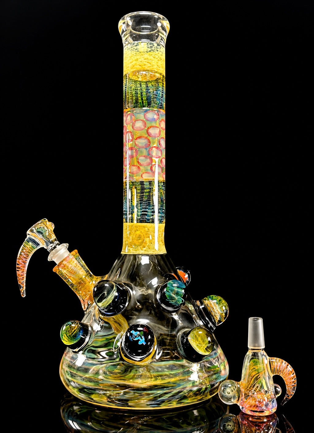 Hops x B$ Collaboration Beaker — Fumed with Worked Marbles