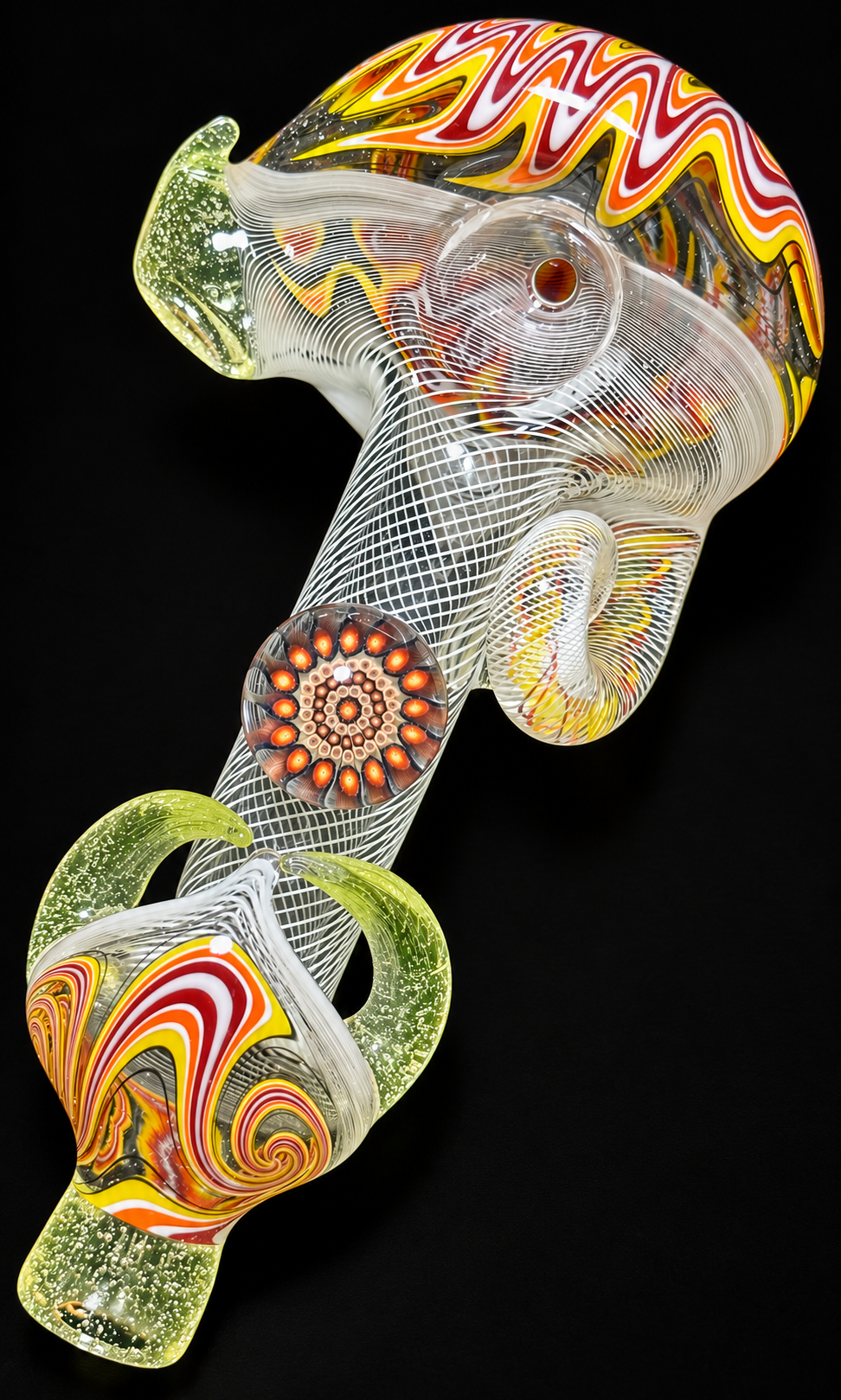 Future Glass Art (Ben Birney) Heady AF UV Spoon with Red Millie