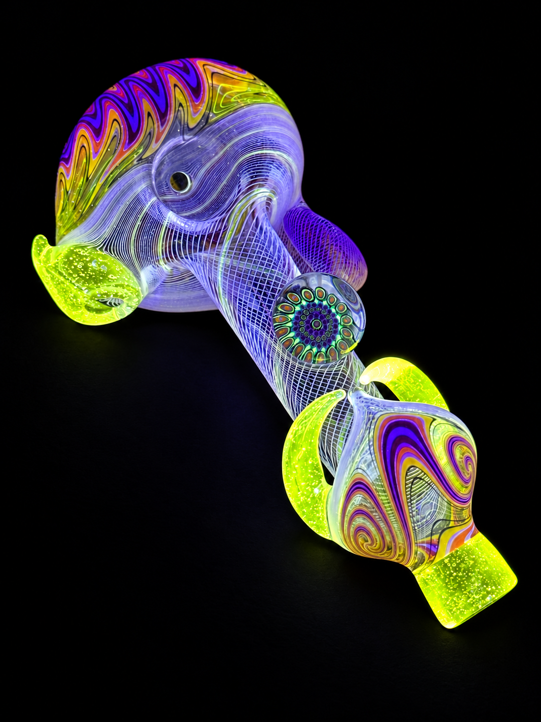 Future Glass Art (Ben Birney) Heady AF UV Spoon with Red Millie