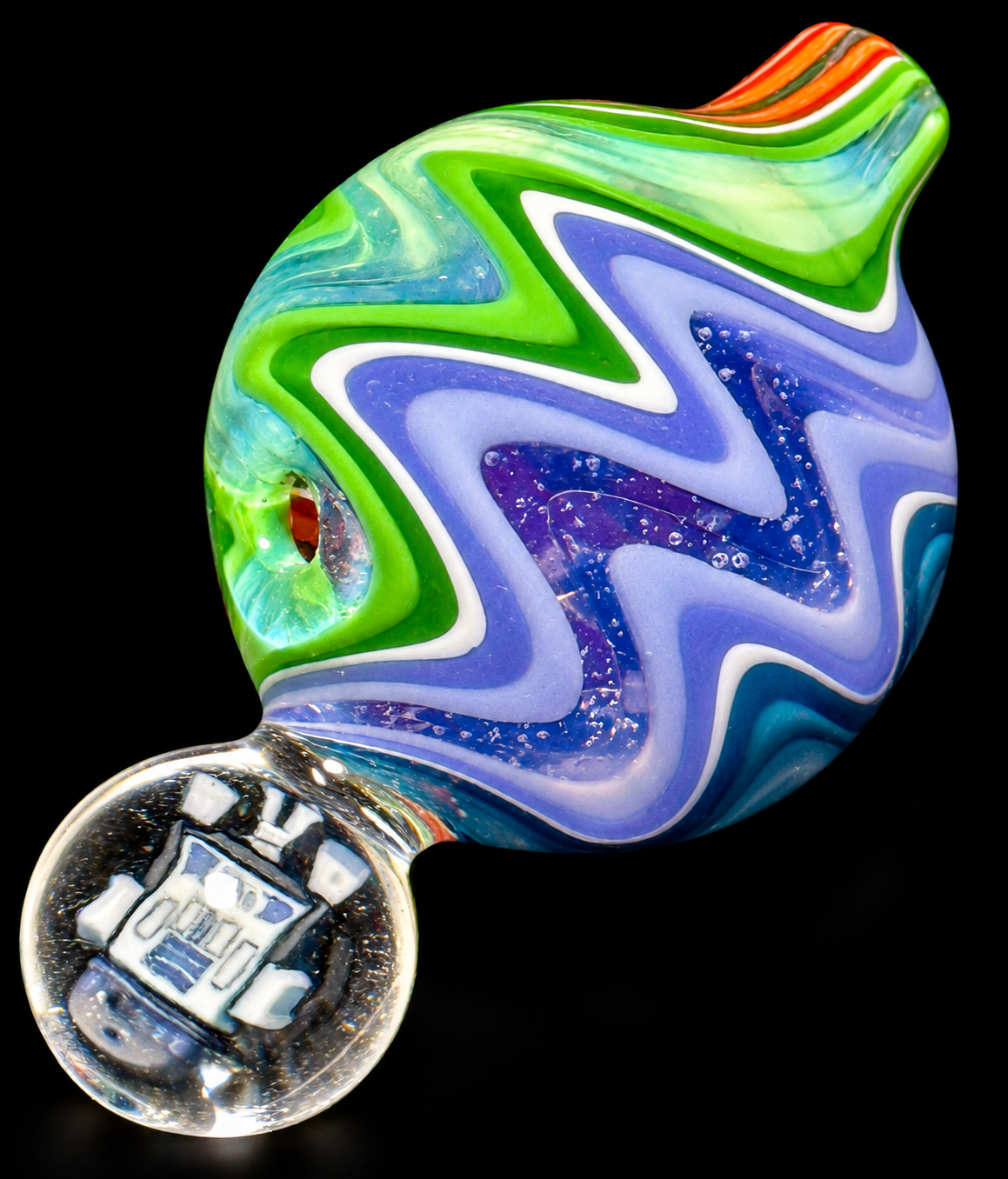 Future Glass Art (Ben Birney) Multicolor Wig Wag Carb Cap with R2-D2 Millie
