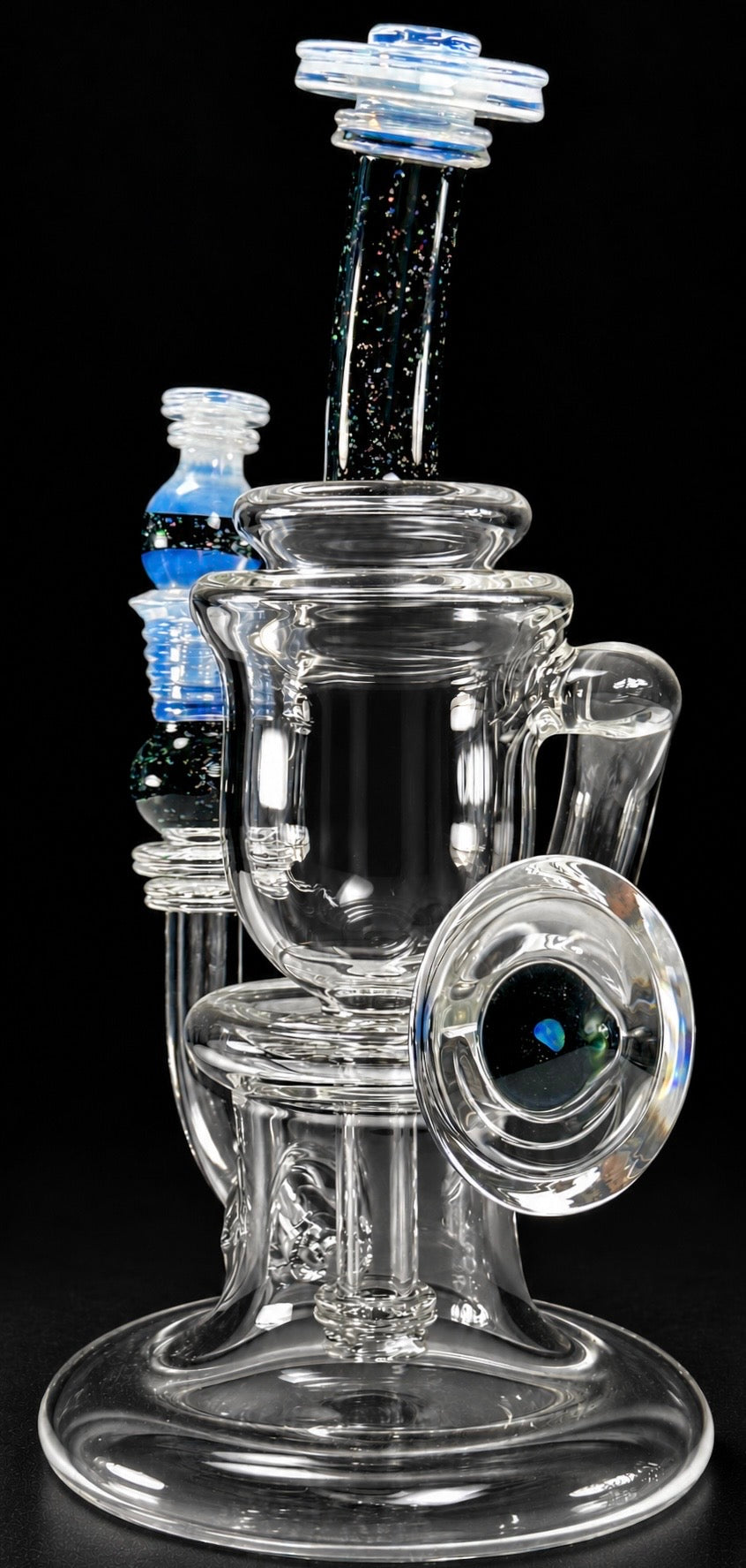 Tons of Fun Glass 14mm Moonstone & Crushed Opal Single Uptake Incycler
