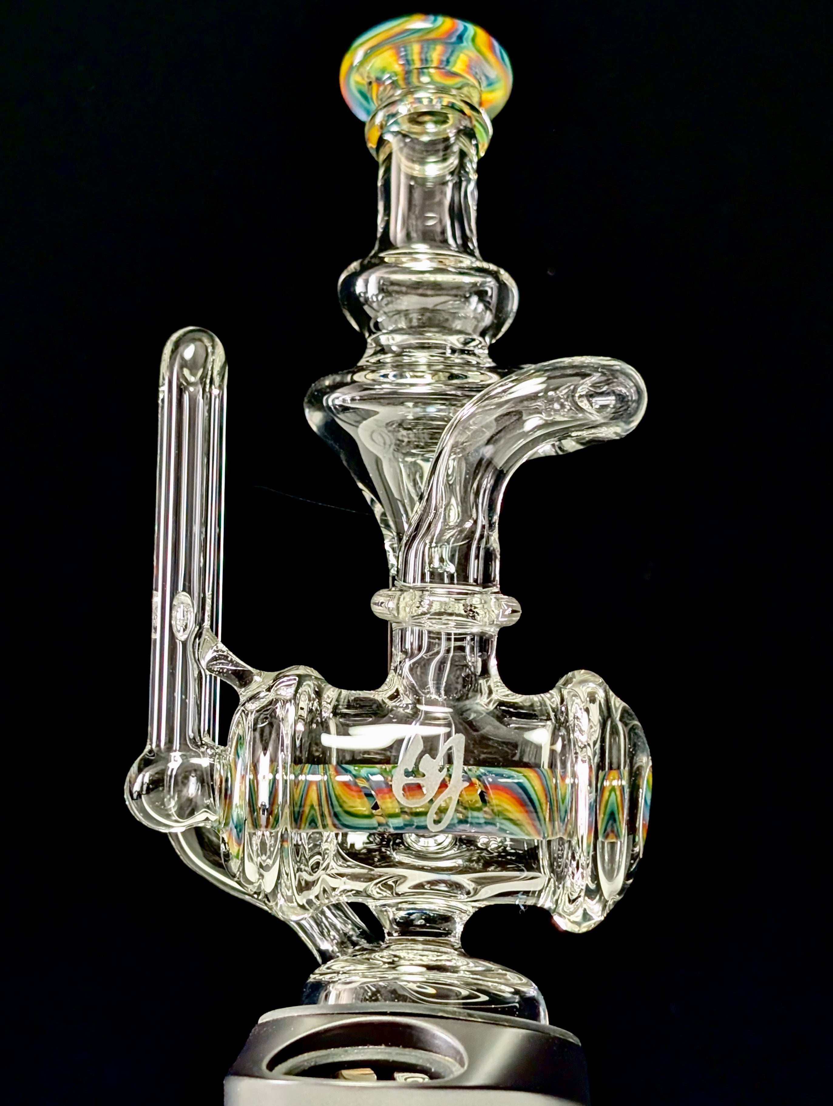 OJ Flame Puffco Peak Wigwag Inline Recycler Top