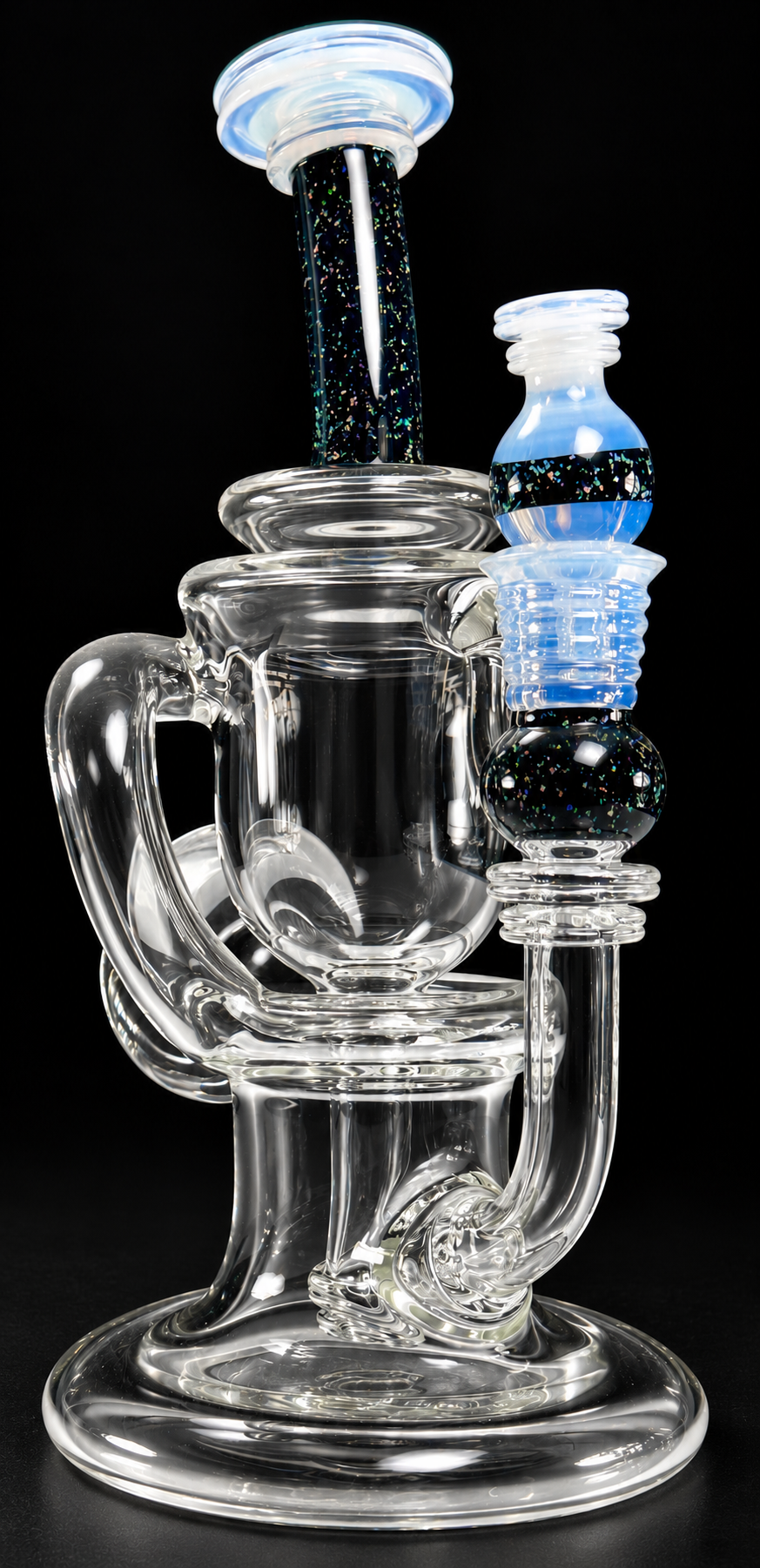 Tons of Fun Glass 14mm Moonstone & Crushed Opal Single Uptake Incycler