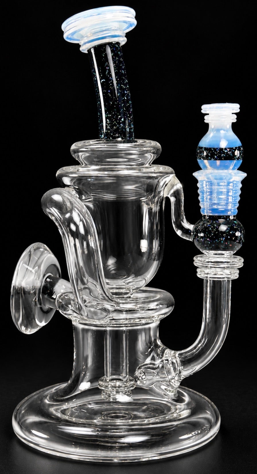 Tons of Fun Glass 14mm Moonstone & Crushed Opal Single Uptake Incycler