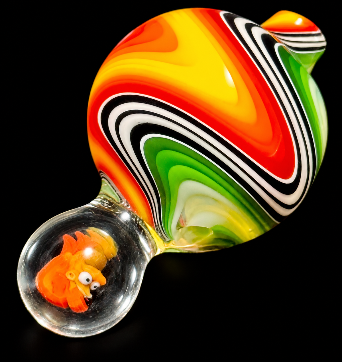 Future Glass Art (Ben Birney) Rasta Wig Wag Carb Cap with character Millie