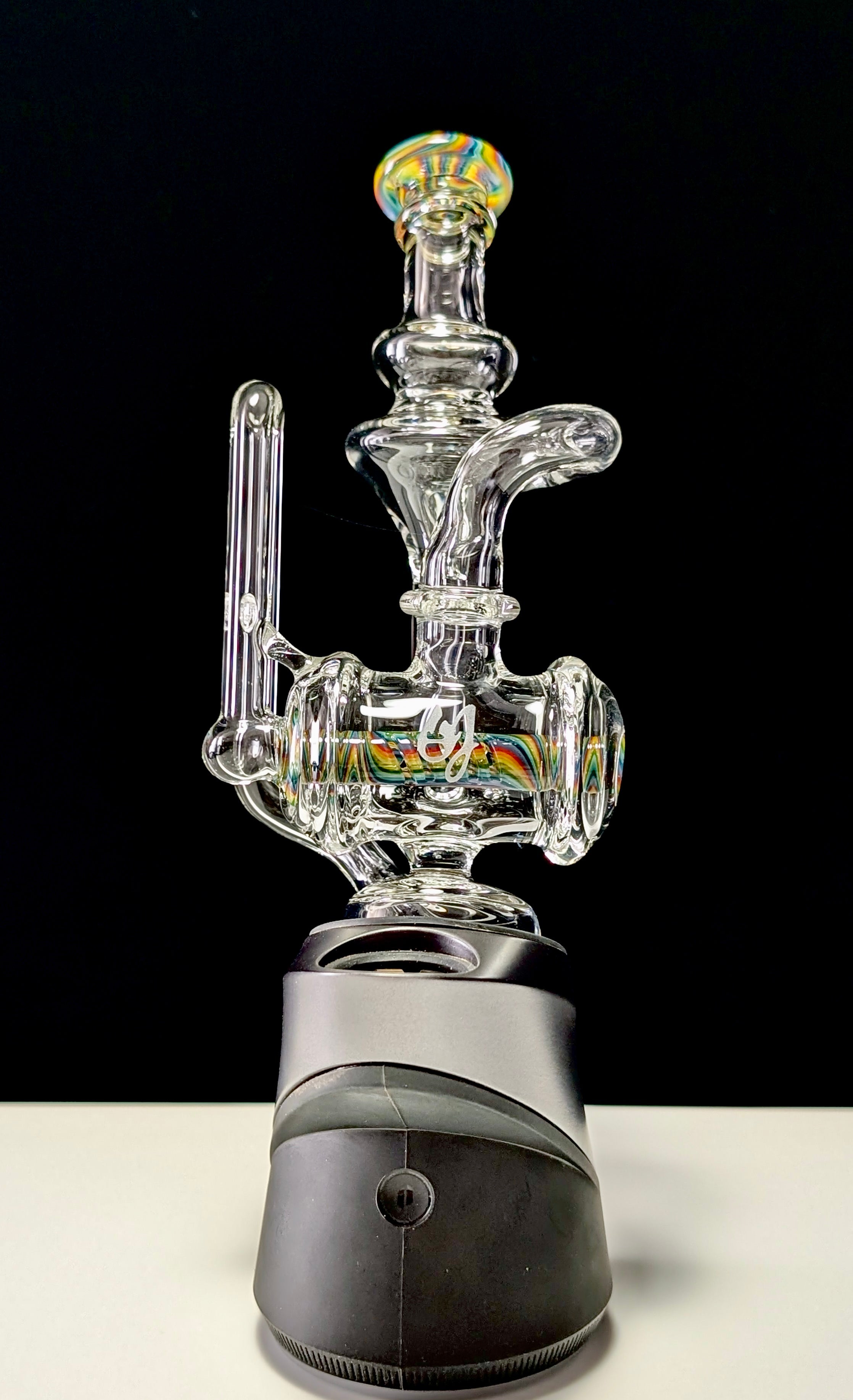 OJ Flame Puffco Peak Wigwag Inline Recycler Top