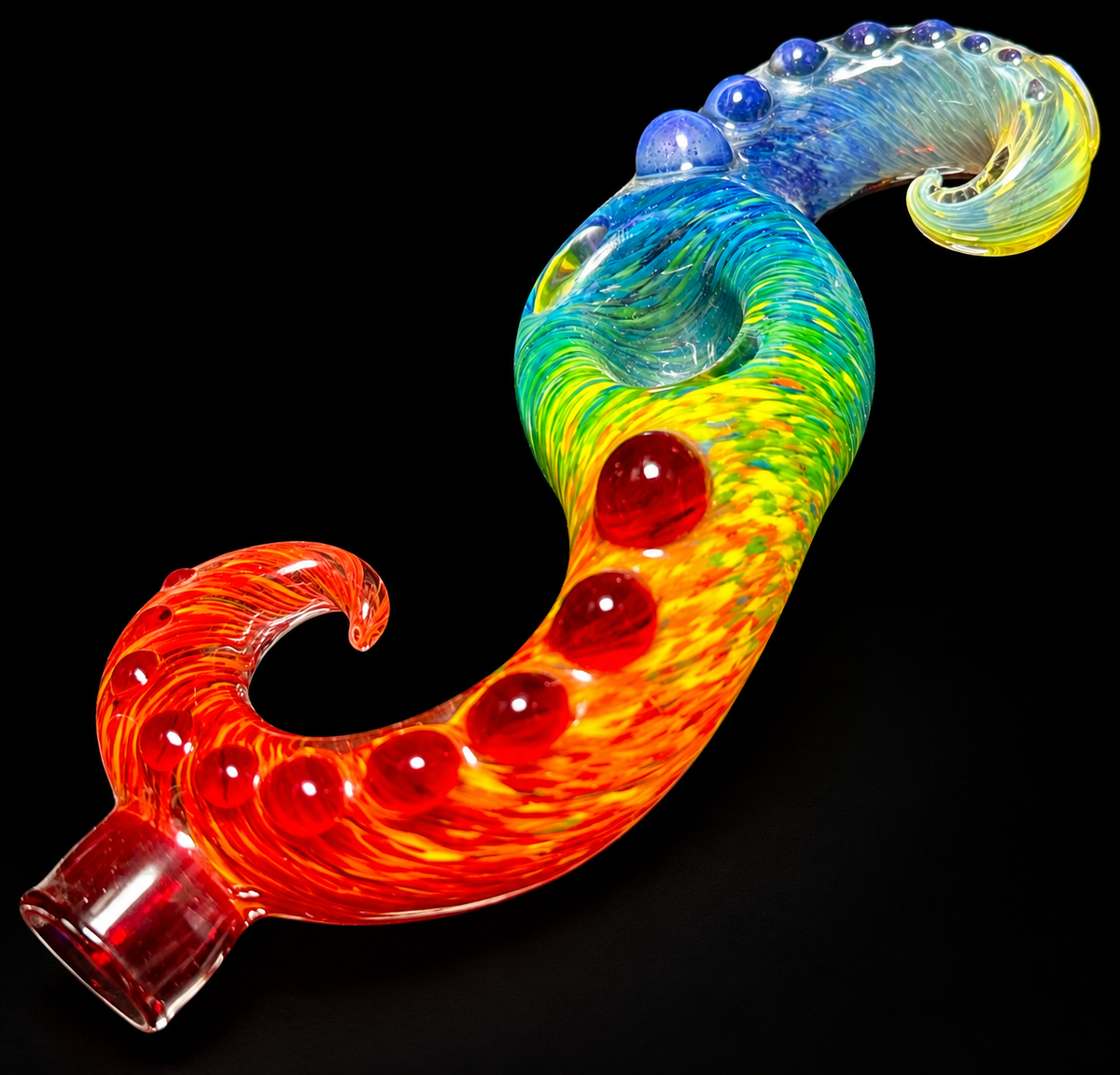 Future Glass Art (Ben Birney) Full Color Rainbow Curl Spoon