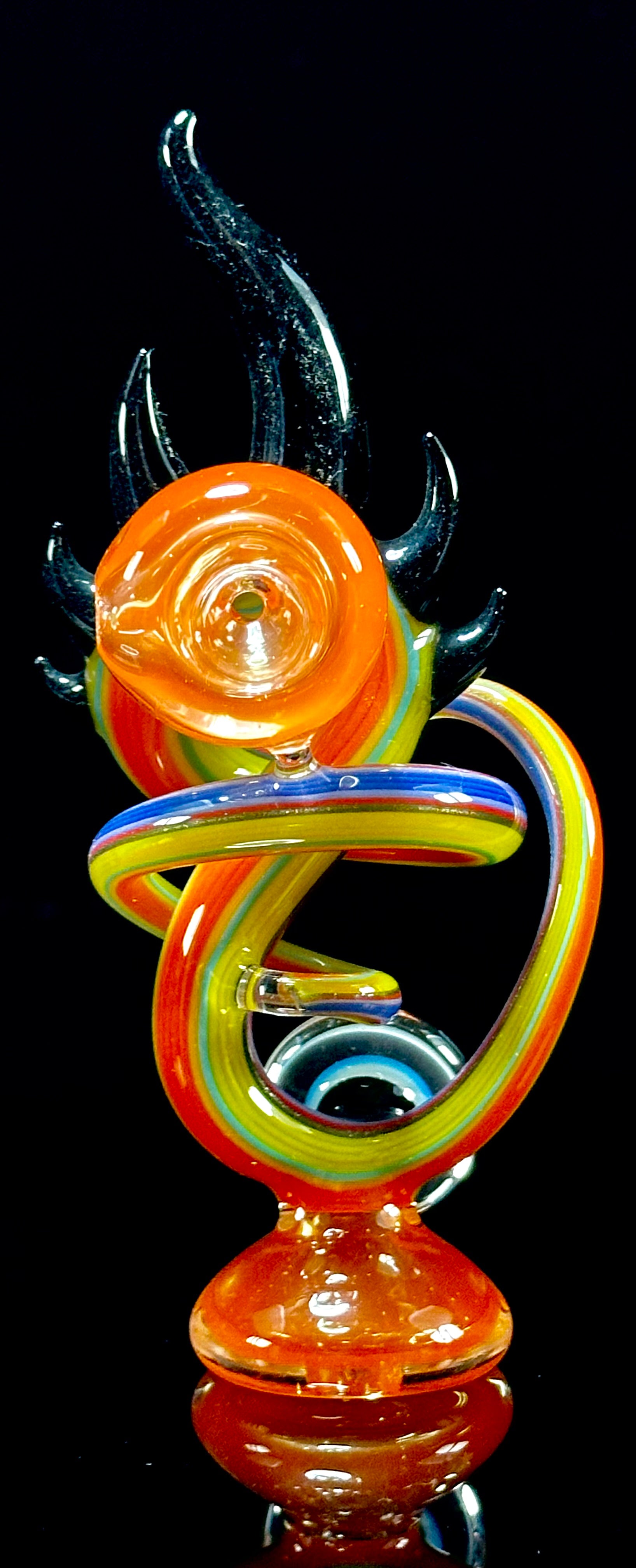 Cambria Glass Orange UV Swirl Spoon