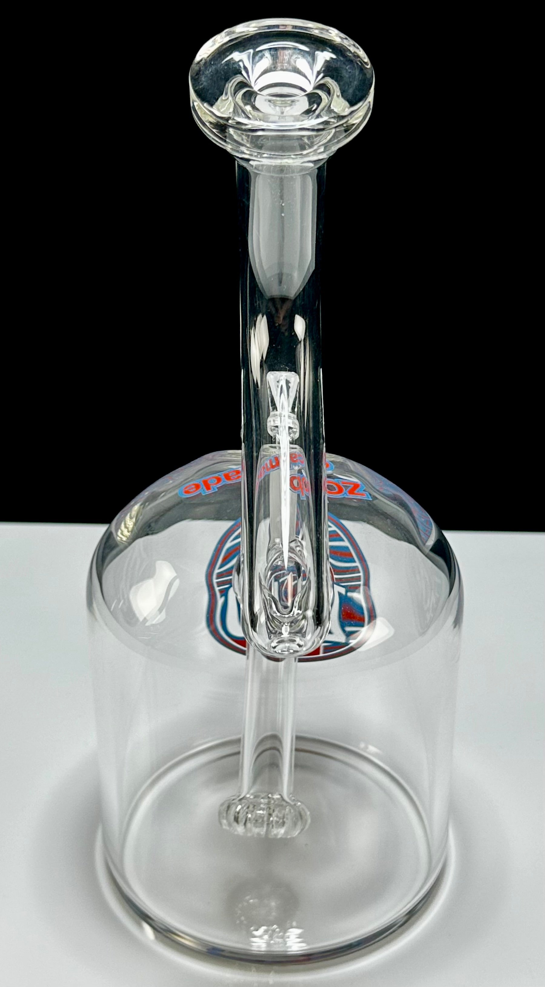 Zob 10.5 inch 110mm Chamber Bubbler with Fixed Flat Disc Diffuser Orange & Blue Label