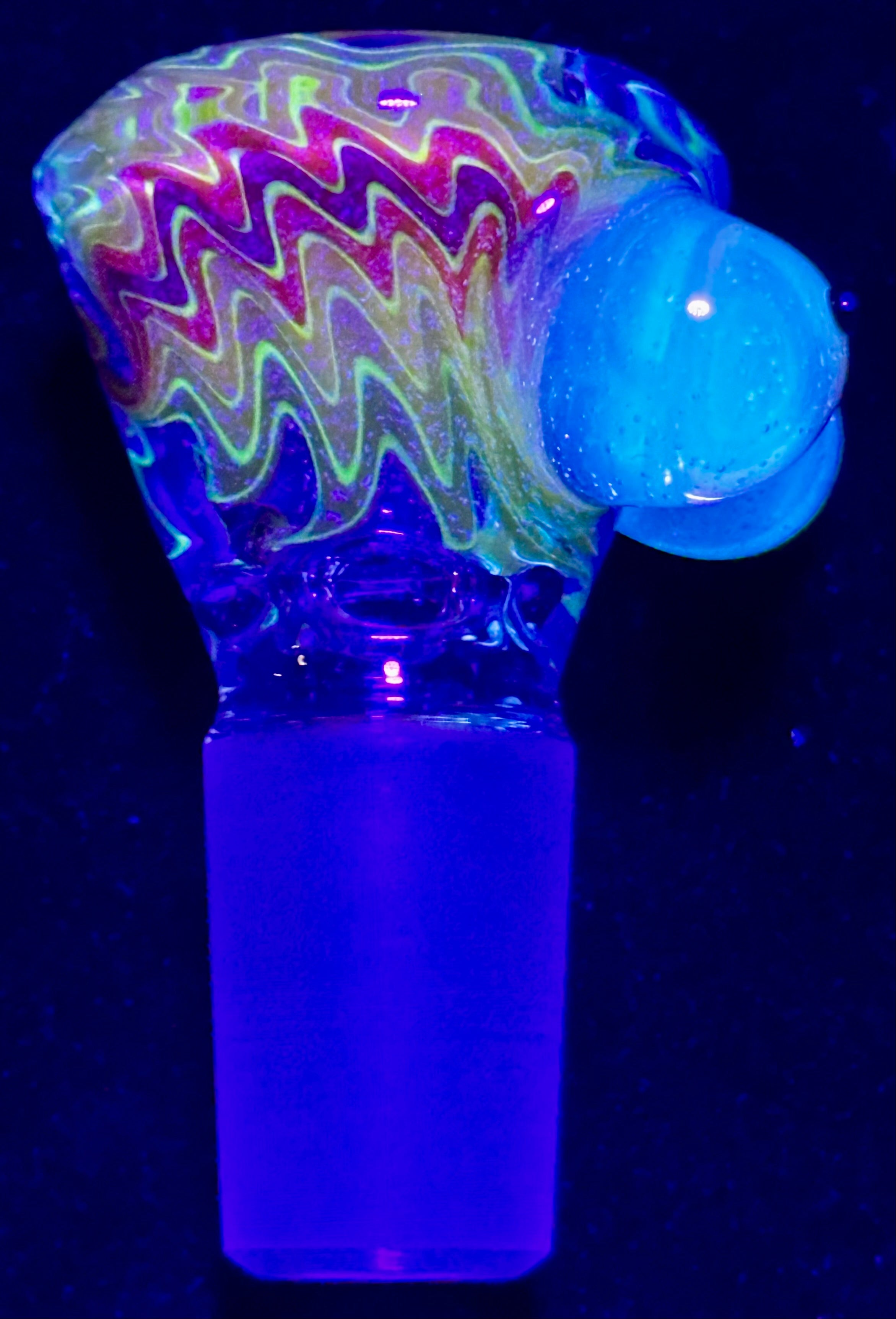 Titz Glass 18mm UV Linework Multi-Hole Slide