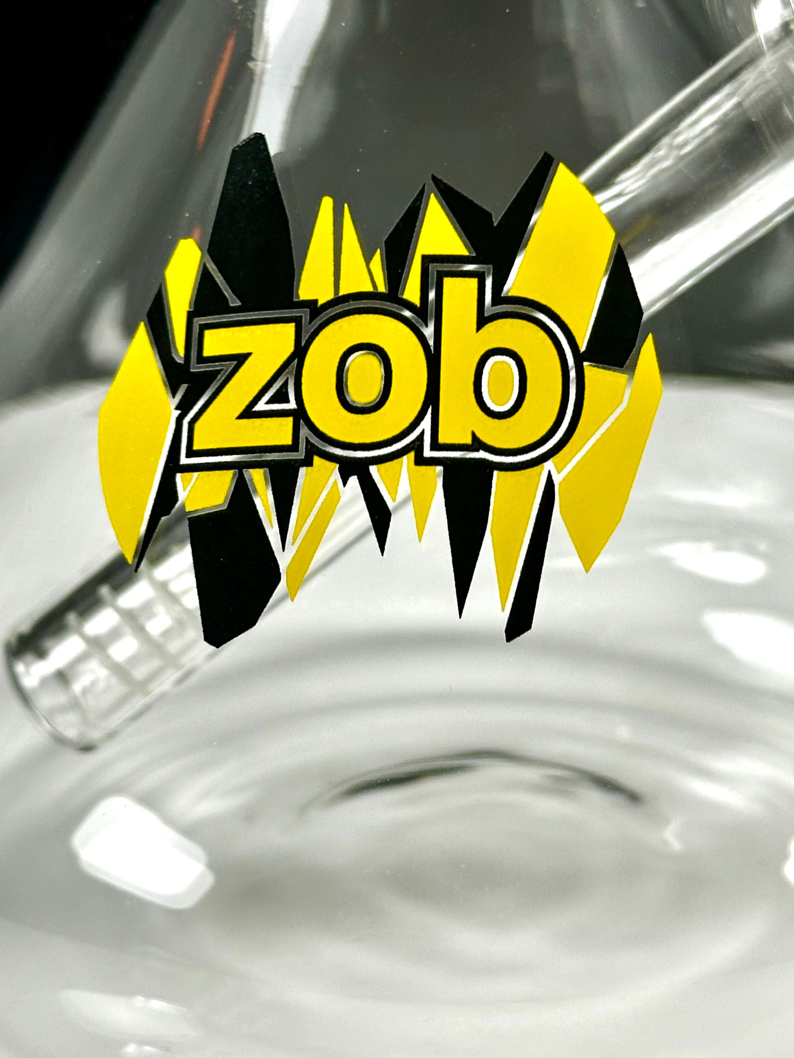 Zob 14 inch Beaker Wubbler with 8 Arm Tree Percolator Yellow & Black Label