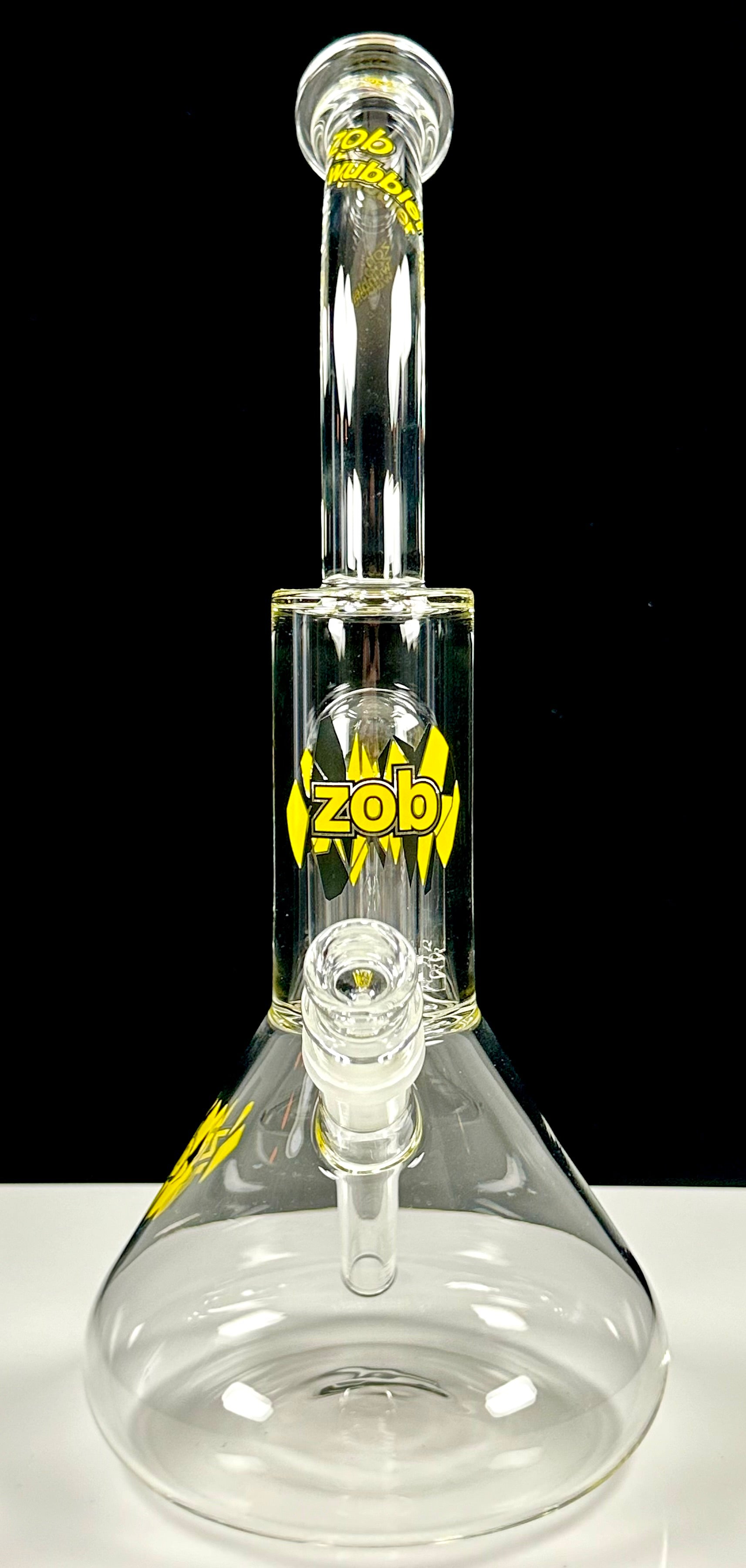 Zob 14 inch Beaker Wubbler with 8 Arm Tree Percolator Yellow & Black Label