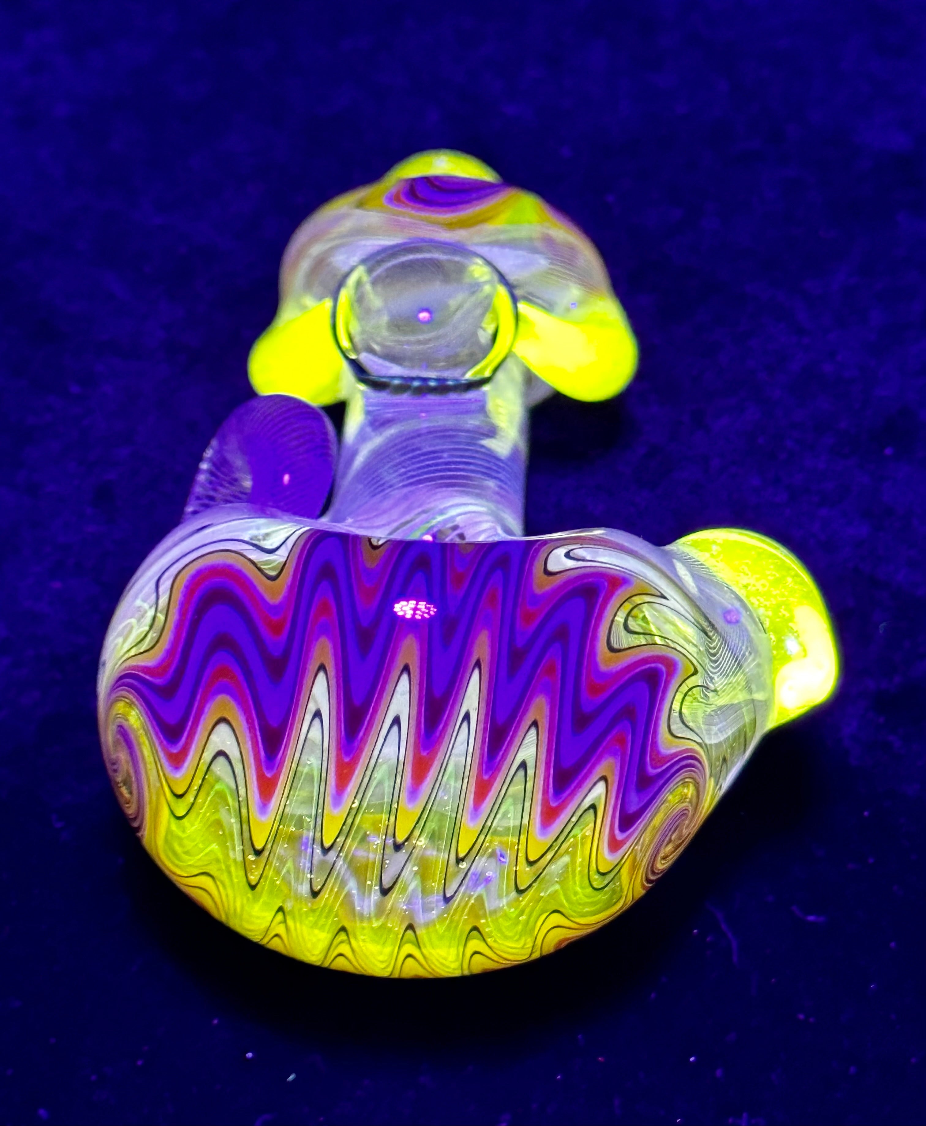 Heady heavy 2024 uv glow accents handblown glass spoon