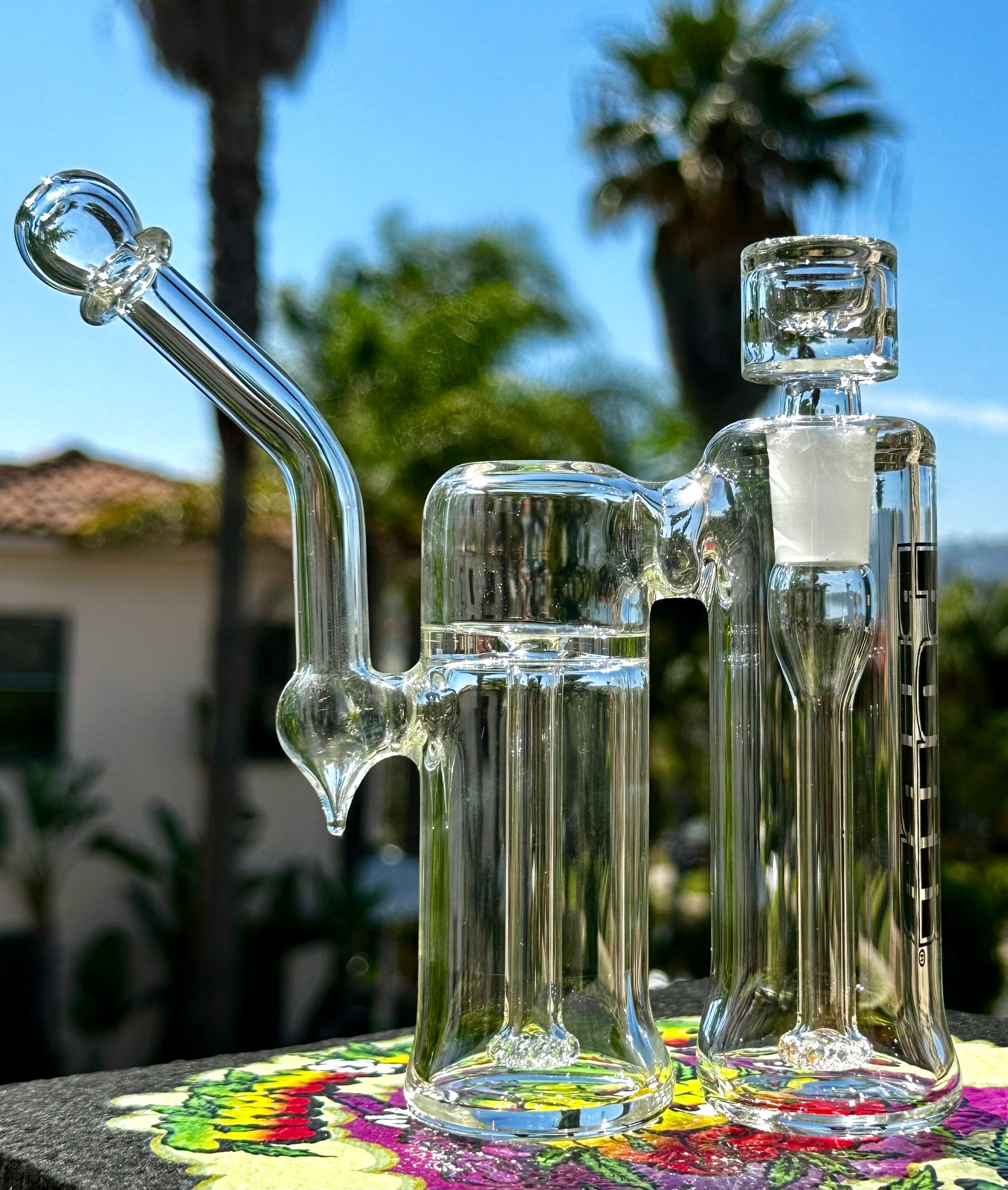 Arabic Glass Water Pipe Double Tube Water Pipe Set Gift, Glass
