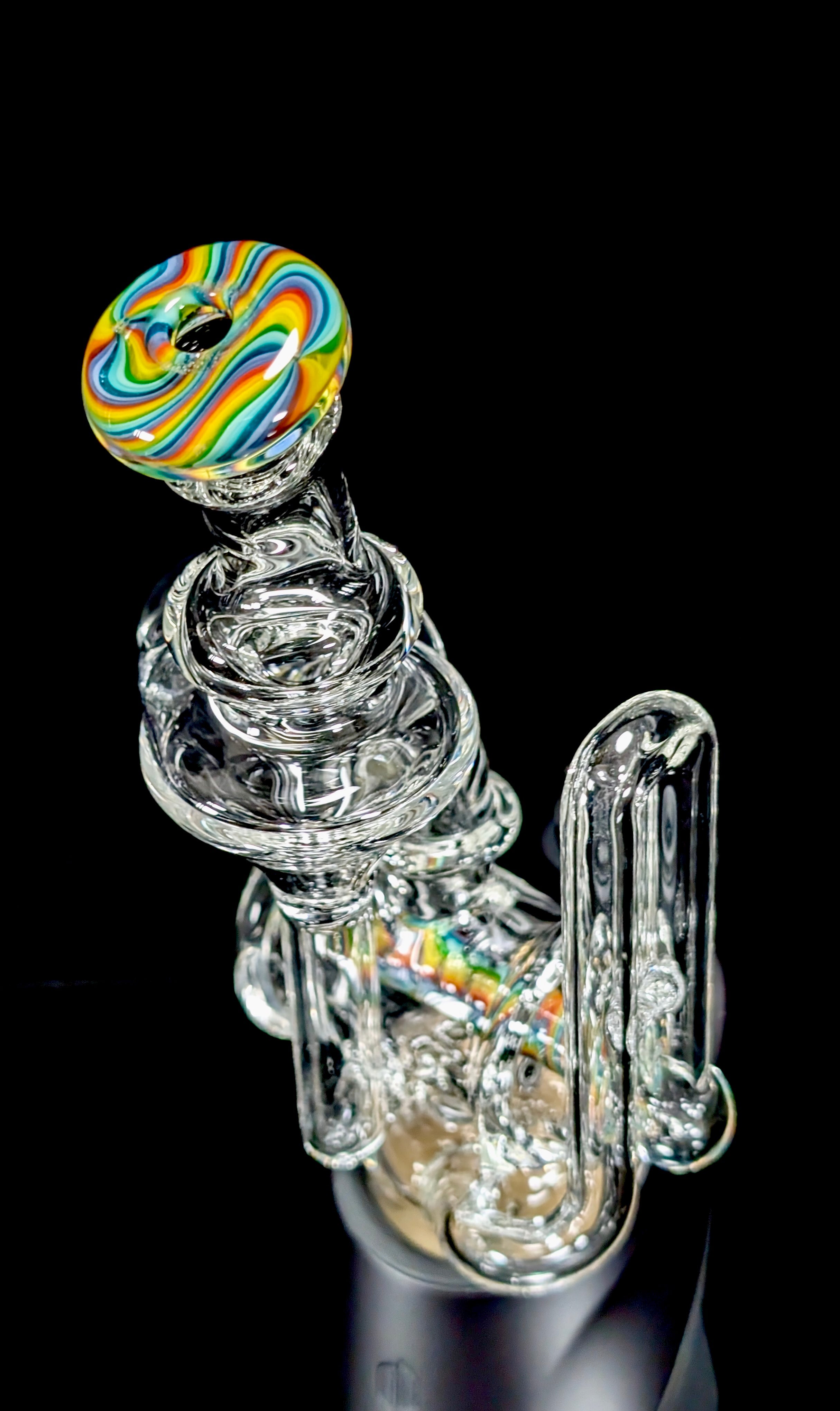 OJ Flame Puffco Peak Wigwag Inline Recycler Top