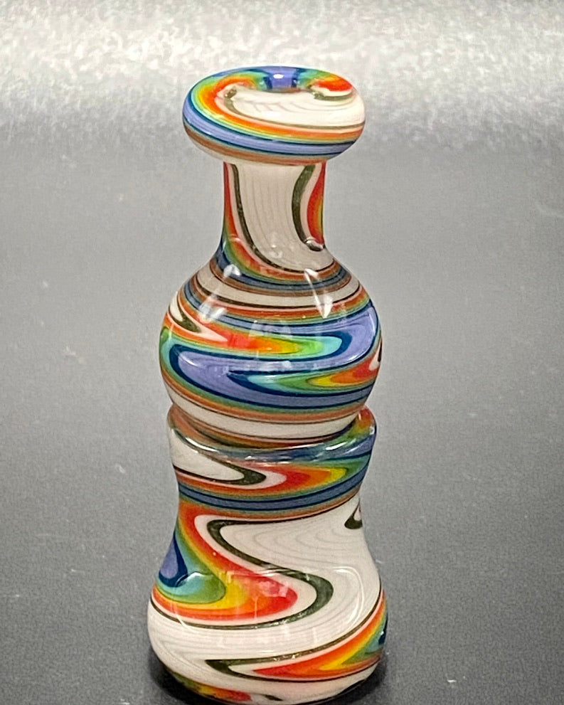 DZ Glass Wigwag Bubble Cap & Stand #2 - TheSmokeyMcPotz Collection 