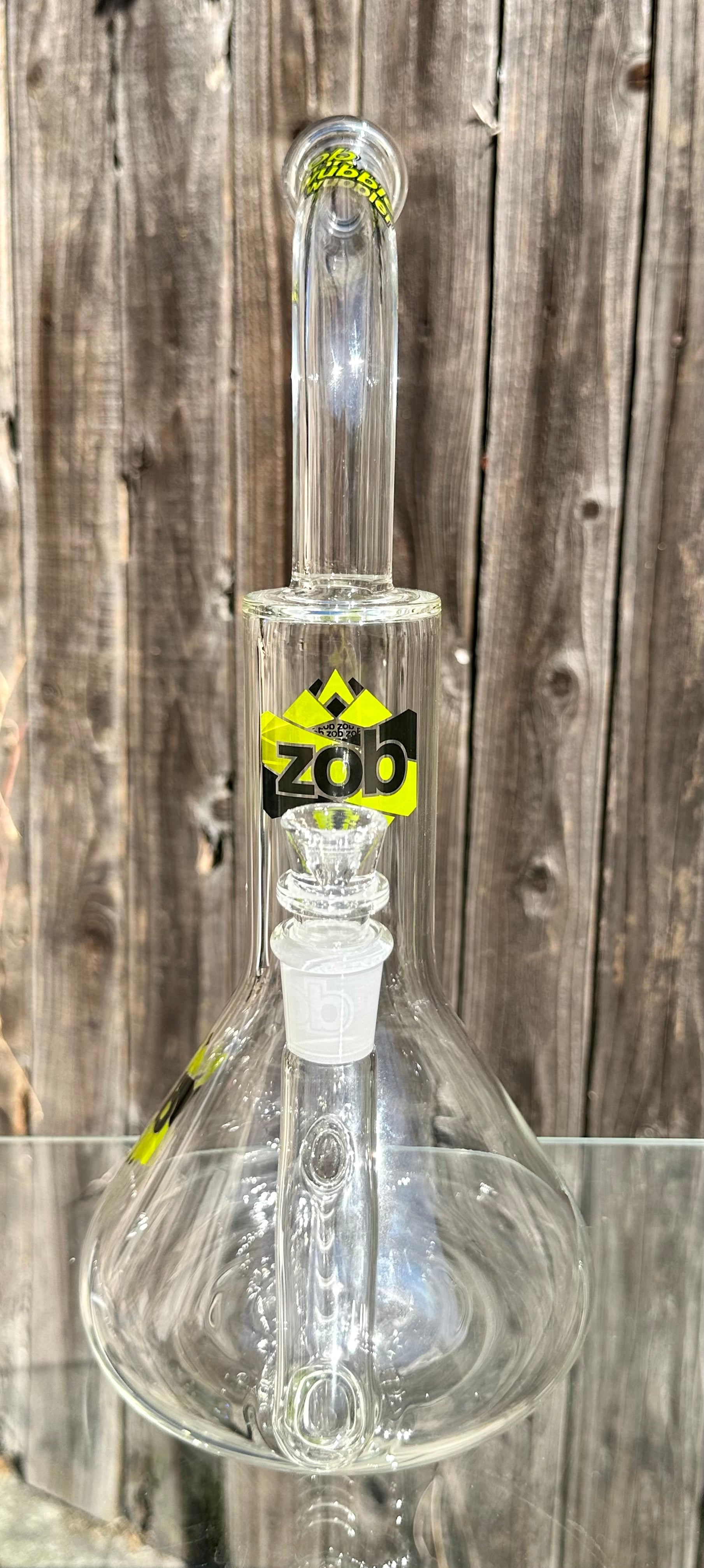 Zob 16 inch Stemless Inline Diffused Beaker Wubbler Neon Green & Black Label *2nd Quality*