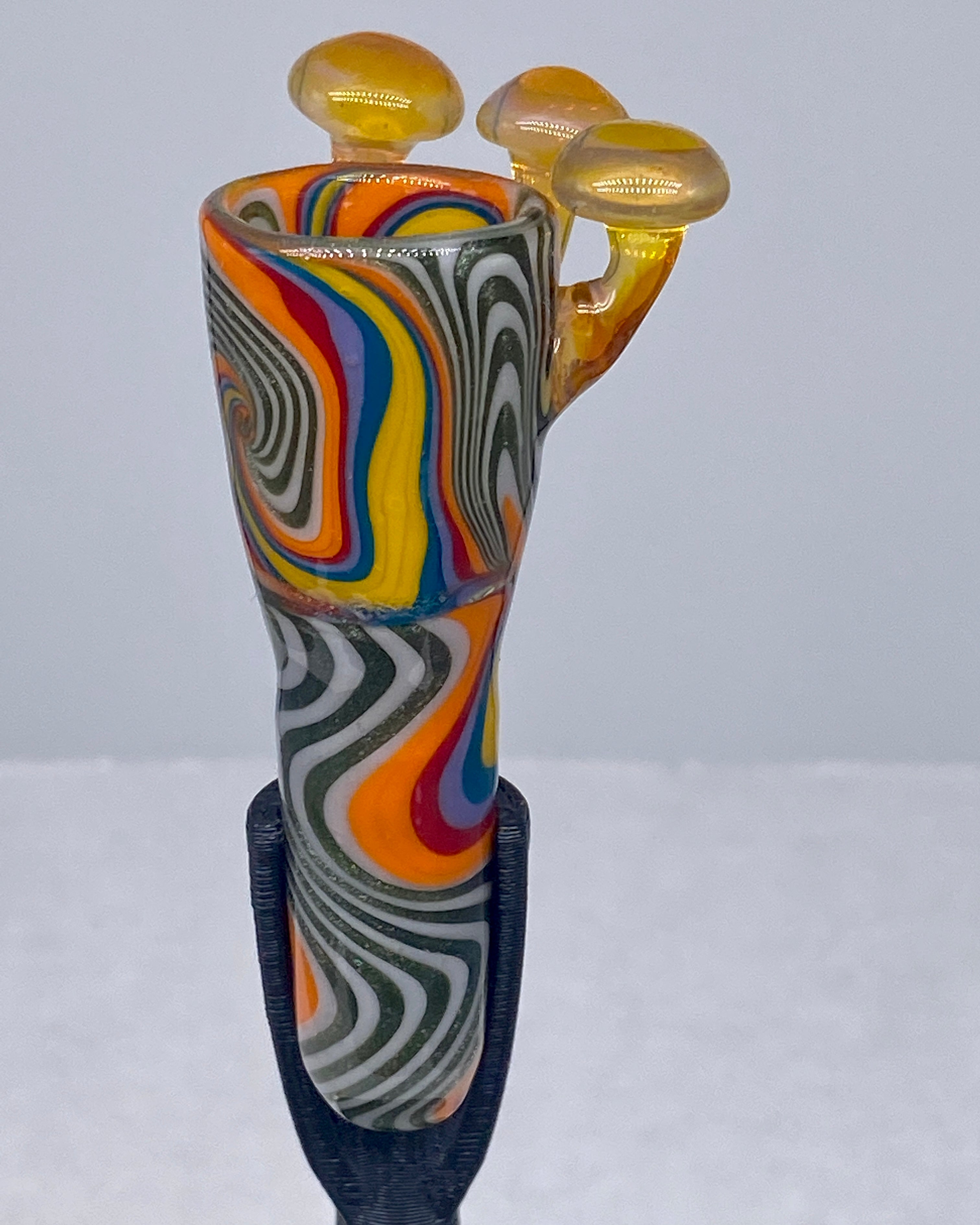DZ Glass 14mm Fully Worked Wigwag with Mushrooms #1 - TheSmokeyMcPotz Collection 