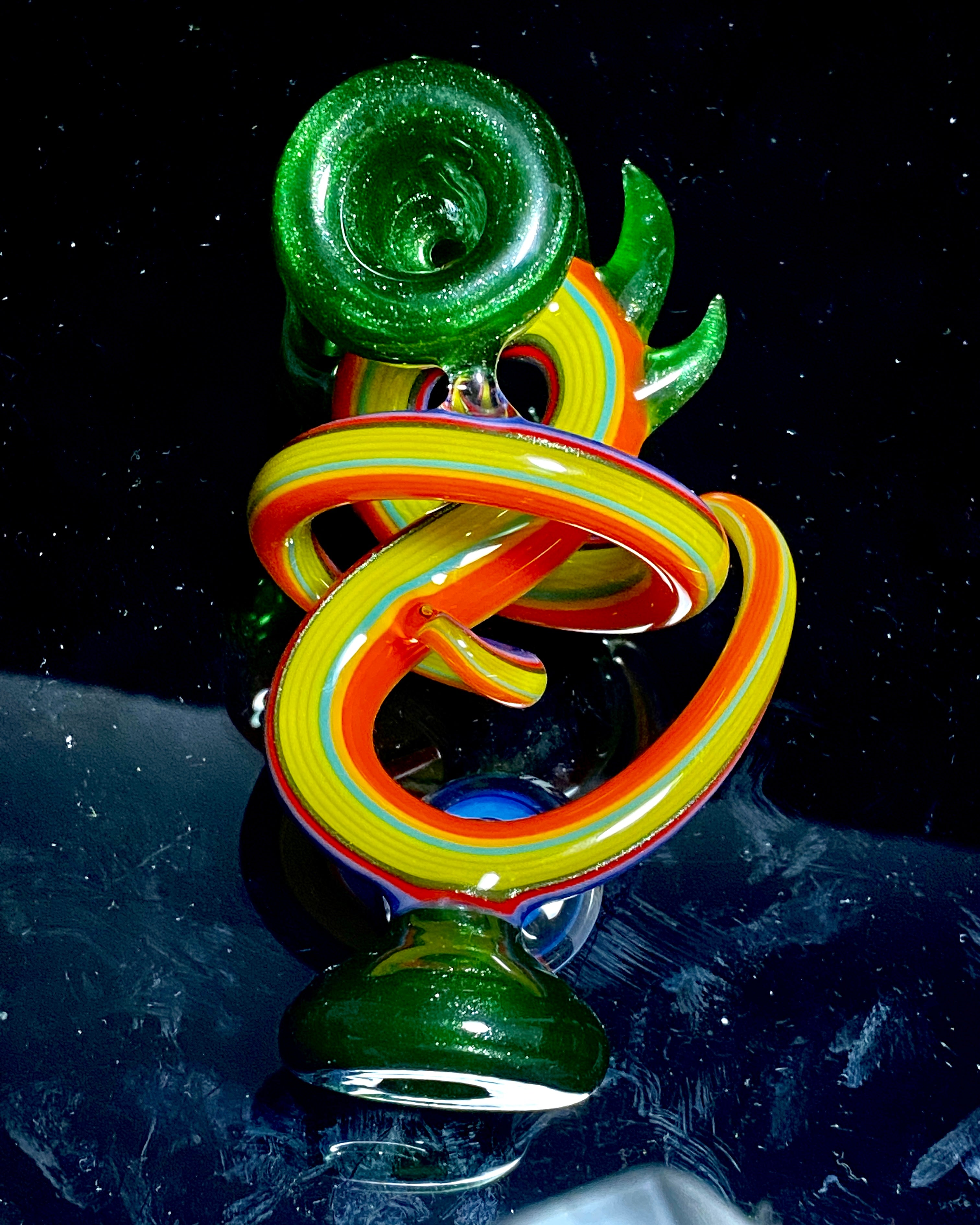 Cambria Glass Green Swirl Spoon - TheSmokeyMcPotz Collection 