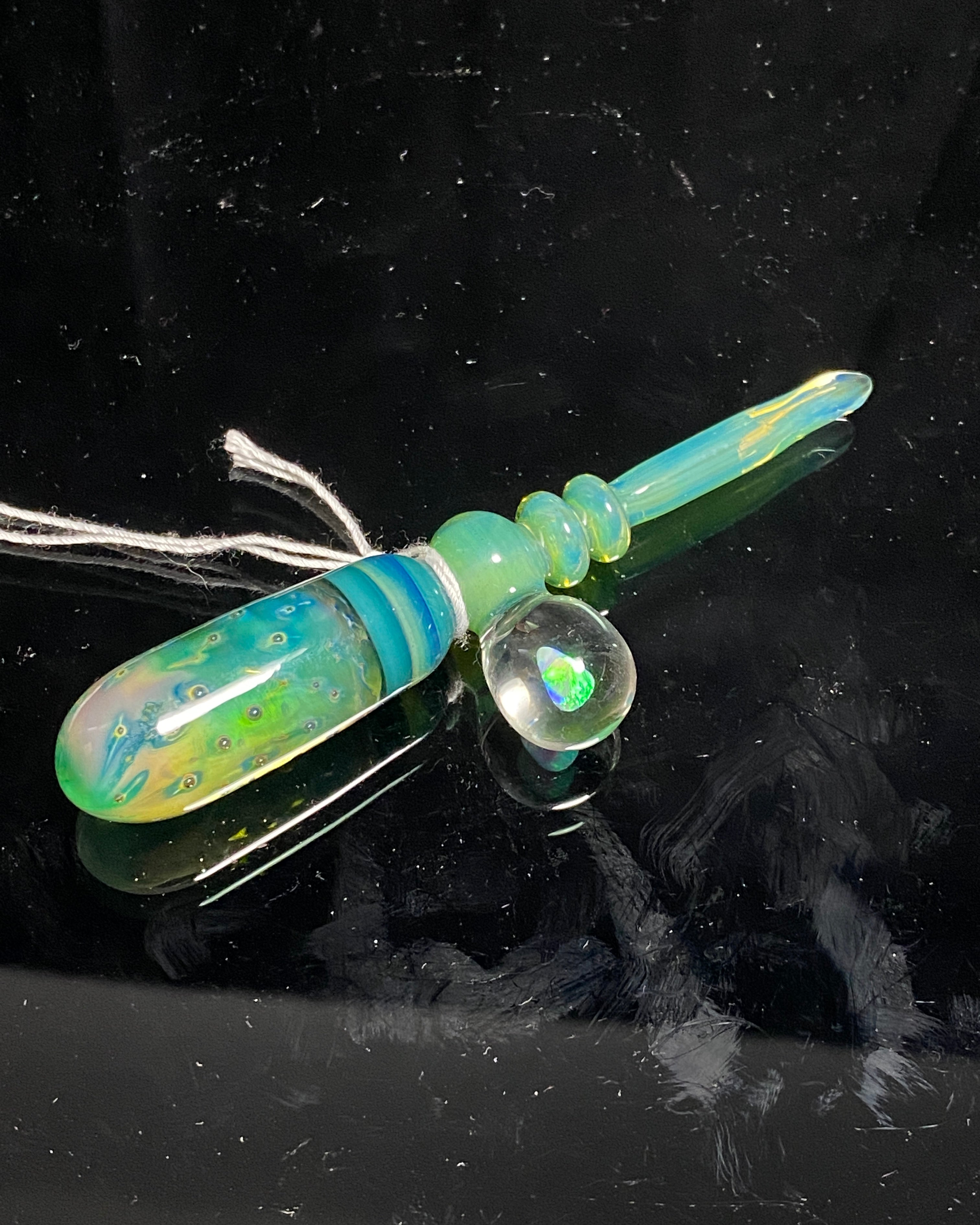 Fearn Gully Dab Tool Meta Heavy Legal Green Bubbletrap w- Mint Opal - TheSmokeyMcPotz Collection 