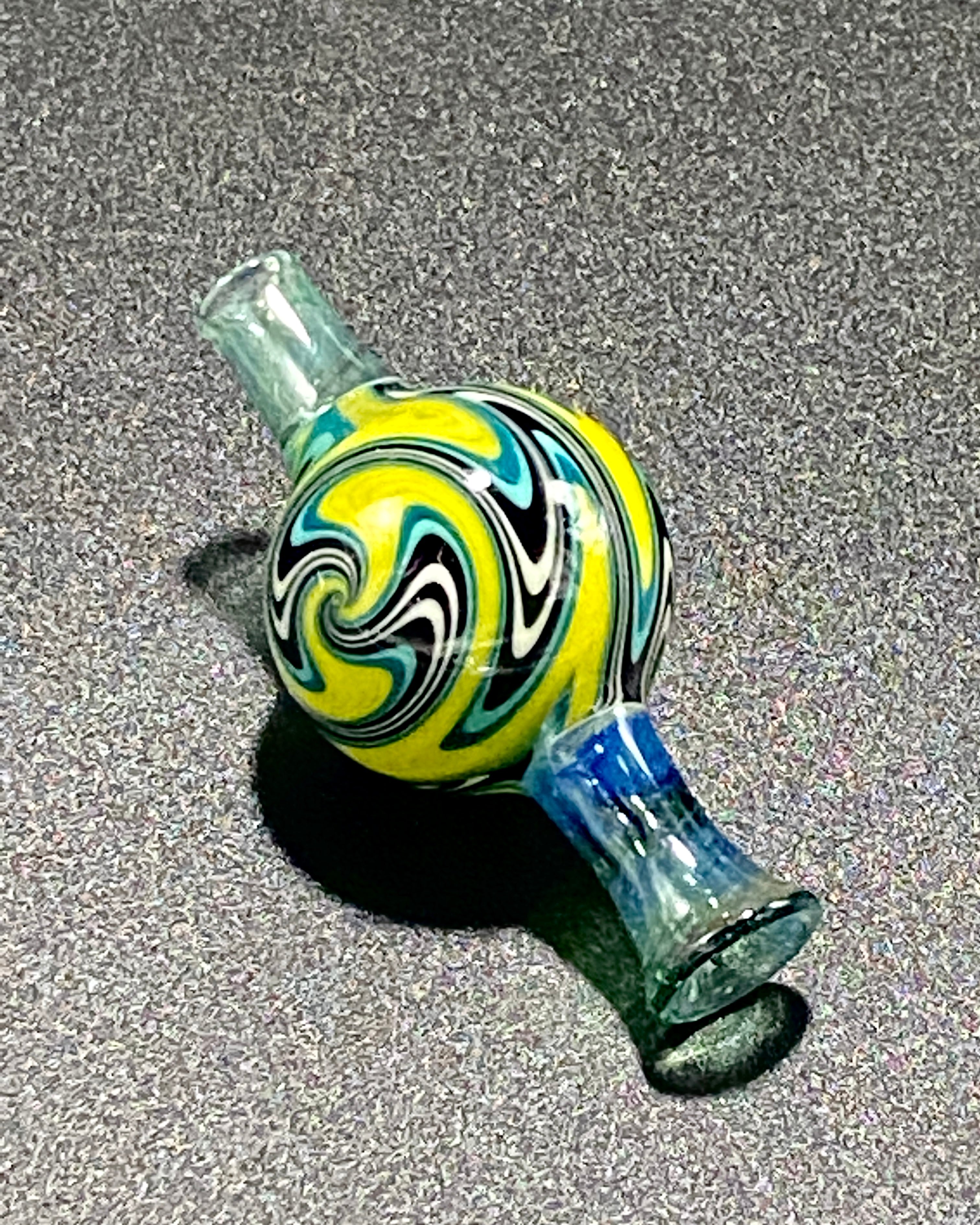 Pajay Glass Worked Bubble Cap Blue - TheSmokeyMcPotz Collection 