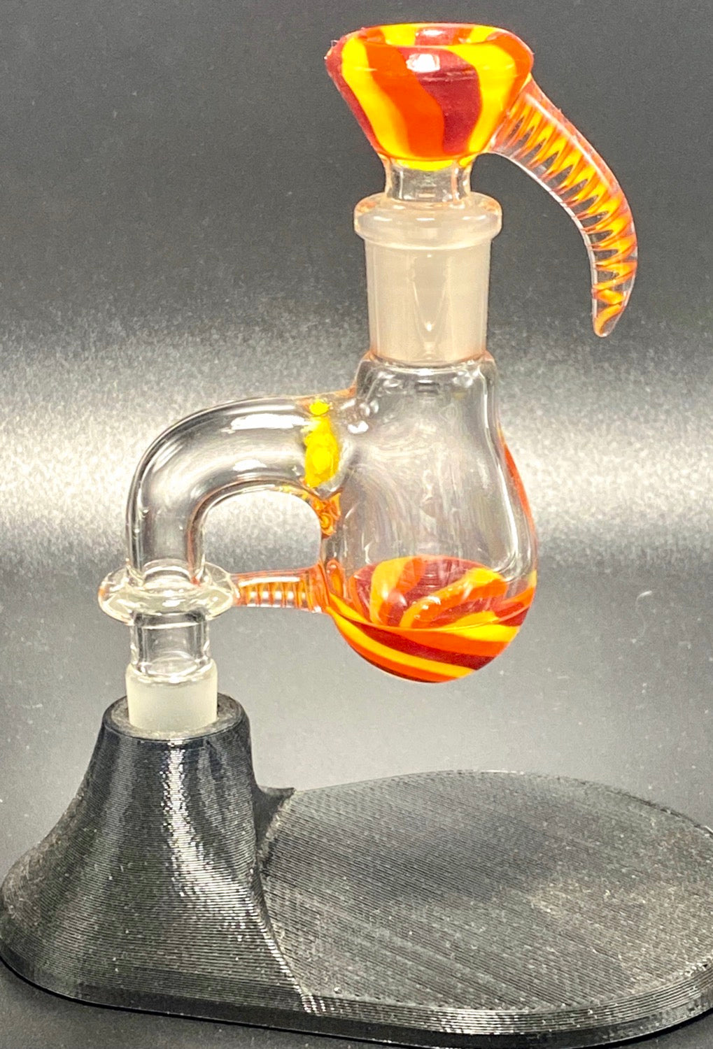 14mm MATCHING DRY ASH CATCH & 14mm 3 Hole SLIDE BY JULIO GLASS - TheSmokeyMcPotz Collection 