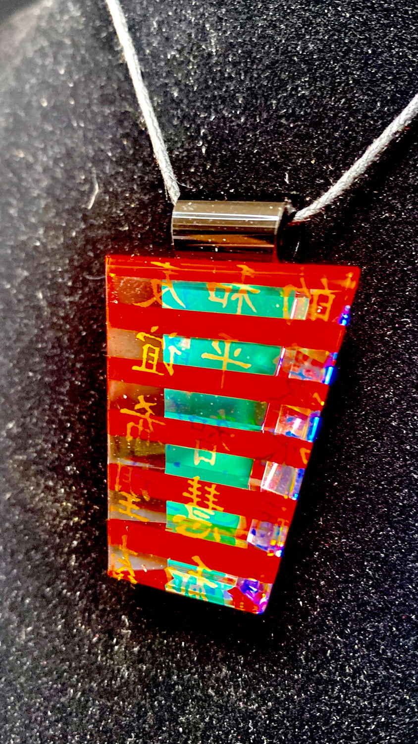 Boro Barto Red & Gold Chinese Characters Pendant - TheSmokeyMcPotz Collection 