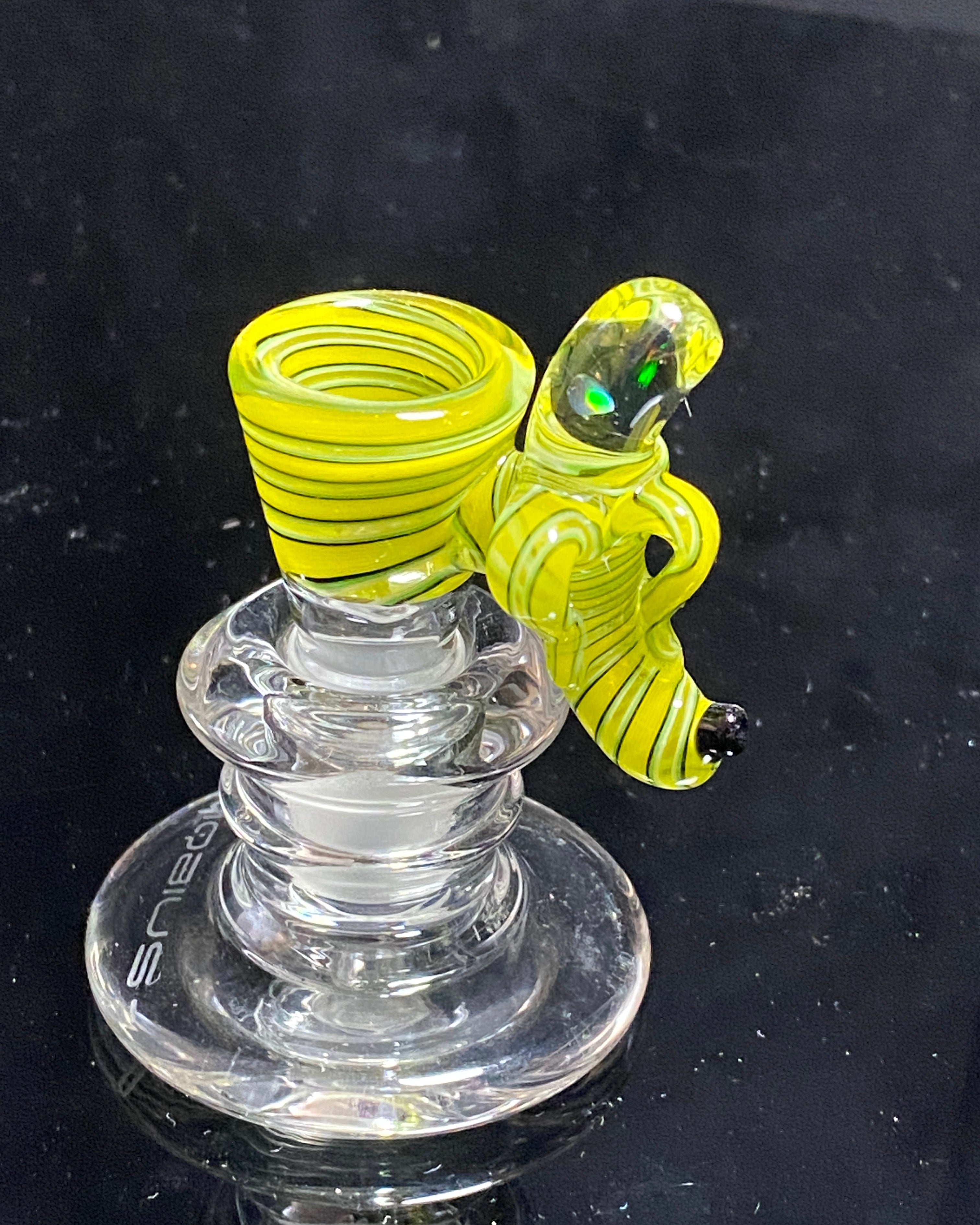Dippy Glass 14mm Yellow Green Nana Slide - TheSmokeyMcPotz Collection 