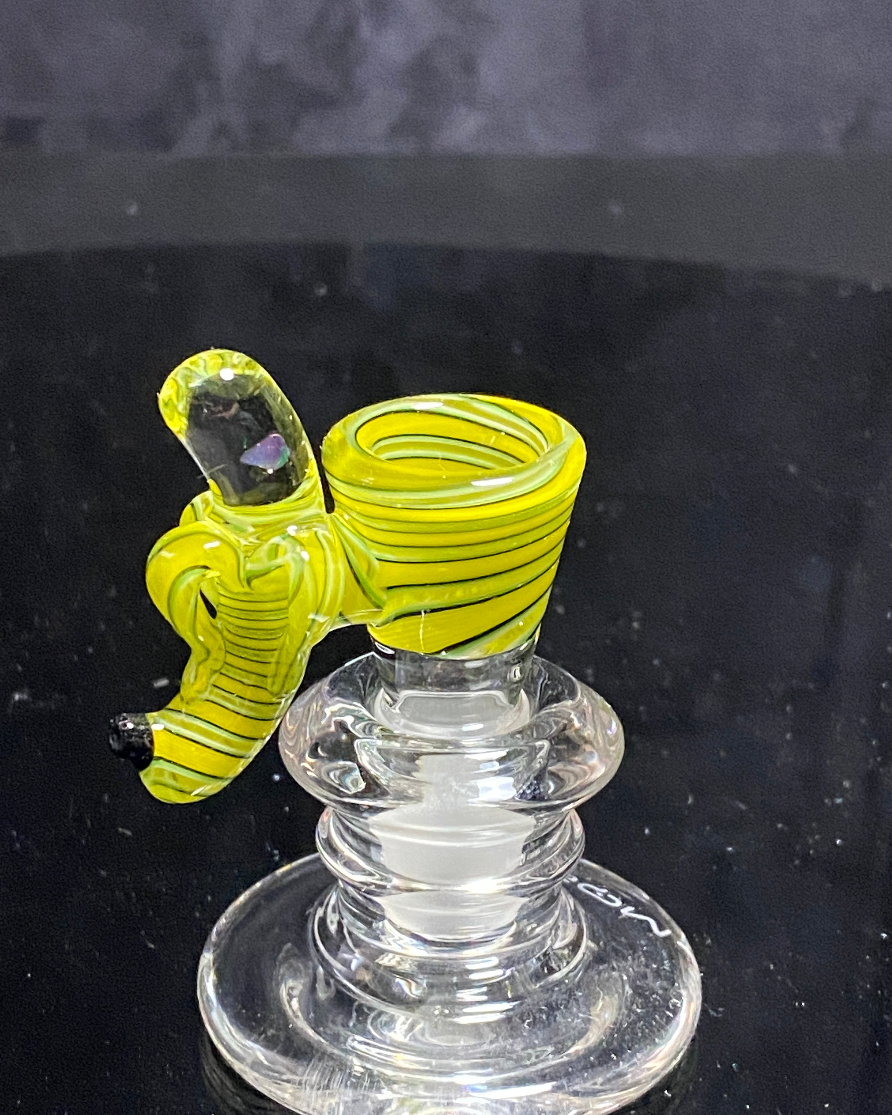 Dippy Glass 14mm Yellow Green Nana Slide - TheSmokeyMcPotz Collection 