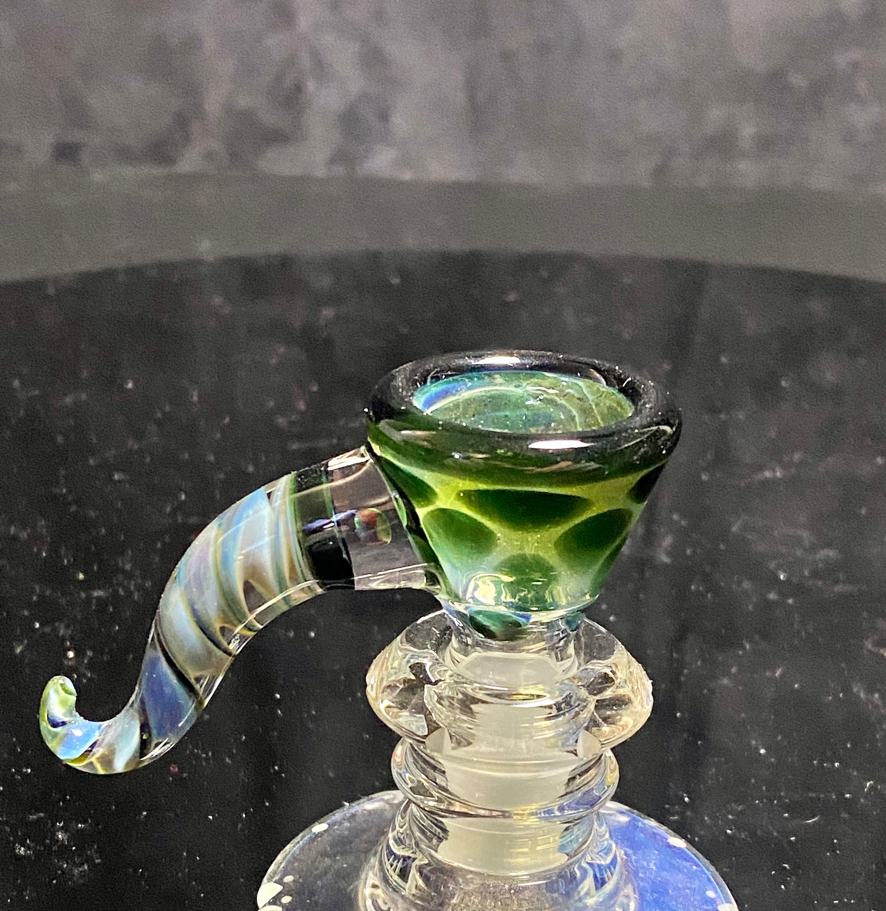 Mary Blows Glass Green Martini Horn Handle 14mm - TheSmokeyMcPotz Collection 