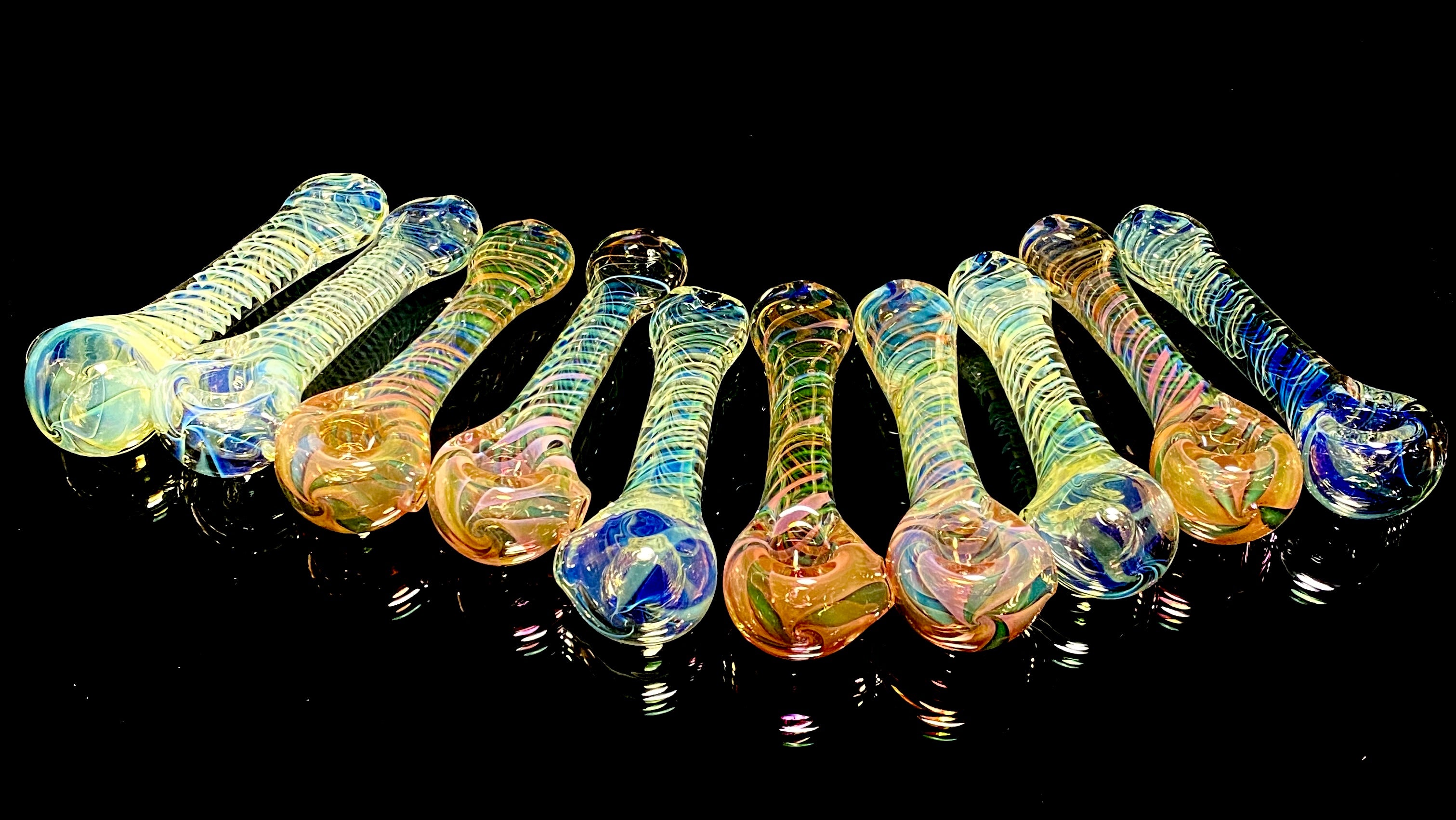 Stress Less Glass Large Fumed Spoon - TheSmokeyMcPotz Collection 