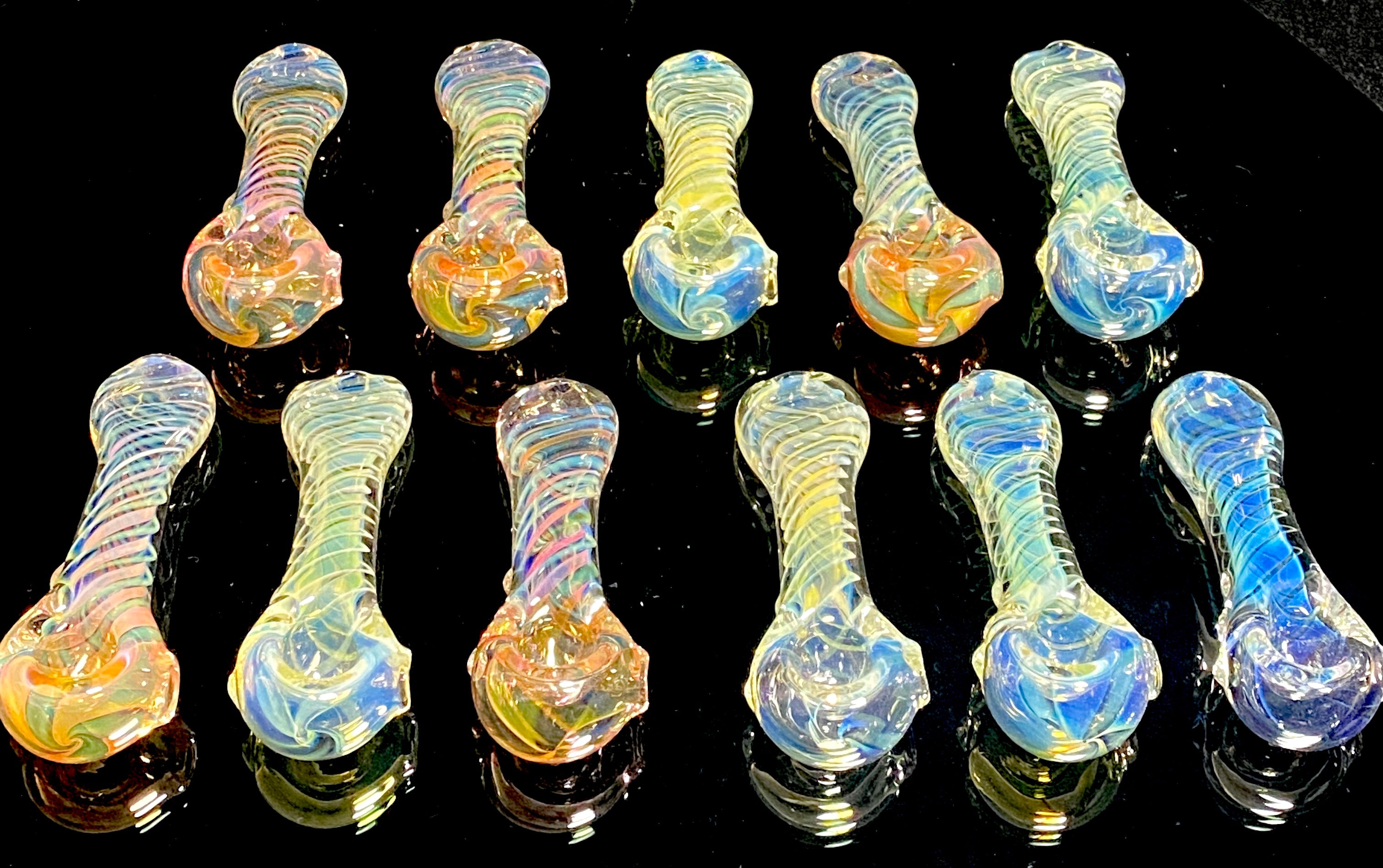 Stress Less Glass Small Fumed Spoon - TheSmokeyMcPotz Collection 
