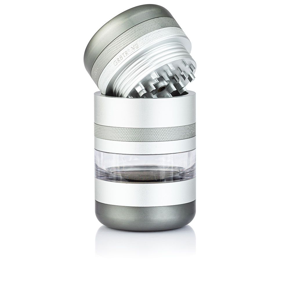 Kannastor GR8TR V2 Jar Body Grinder - Matte Silver - TheSmokeyMcPotz Collection 