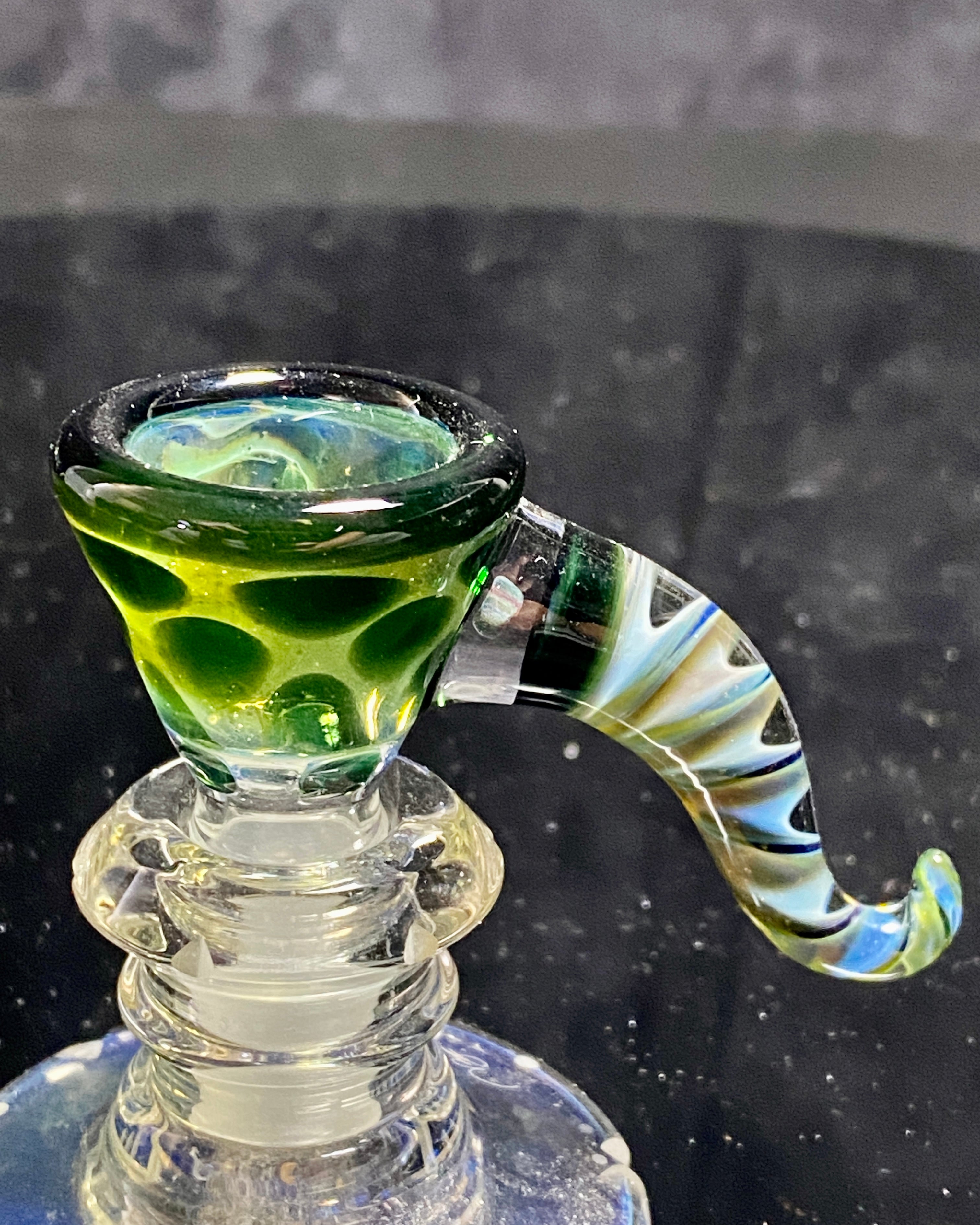 Mary Blows Glass Green Martini Horn Handle 14mm - TheSmokeyMcPotz Collection 
