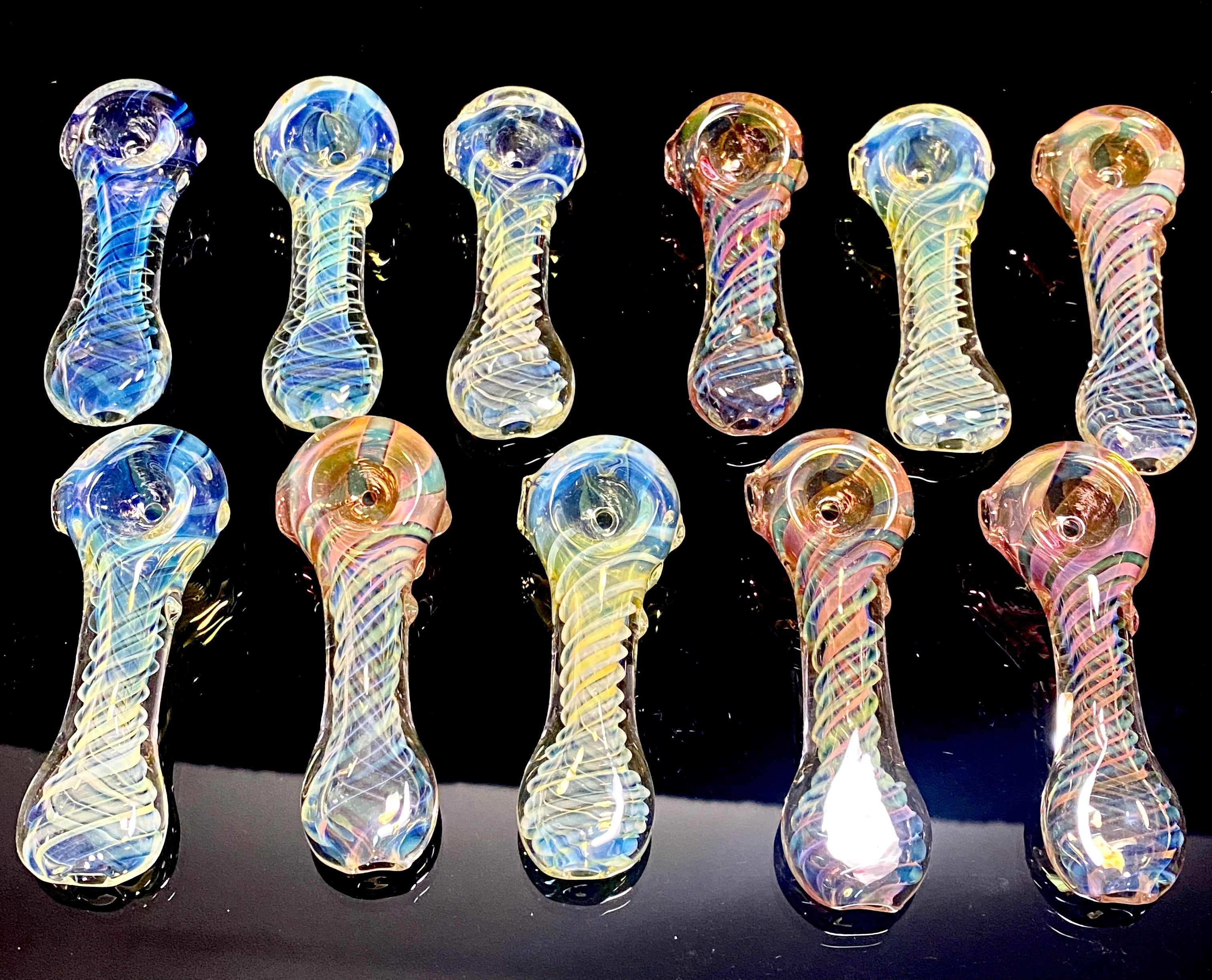 Stress Less Glass Small Fumed Spoon - TheSmokeyMcPotz Collection 