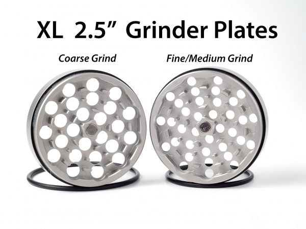 Complete 2.5" XL Herb Grinder – 100% Stainless Steel w- All Plates - TheSmokeyMcPotz Collection 