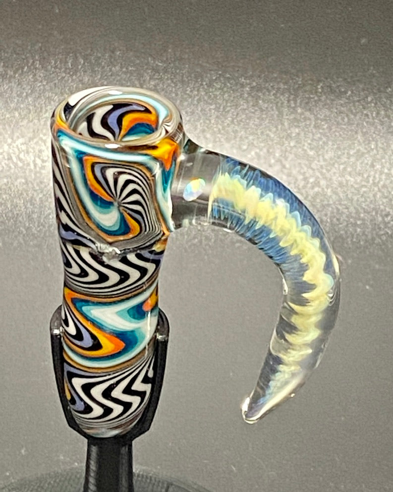 DZ Glass 18mm Fully Worked Wigwag Fume Handle #1 - TheSmokeyMcPotz Collection 