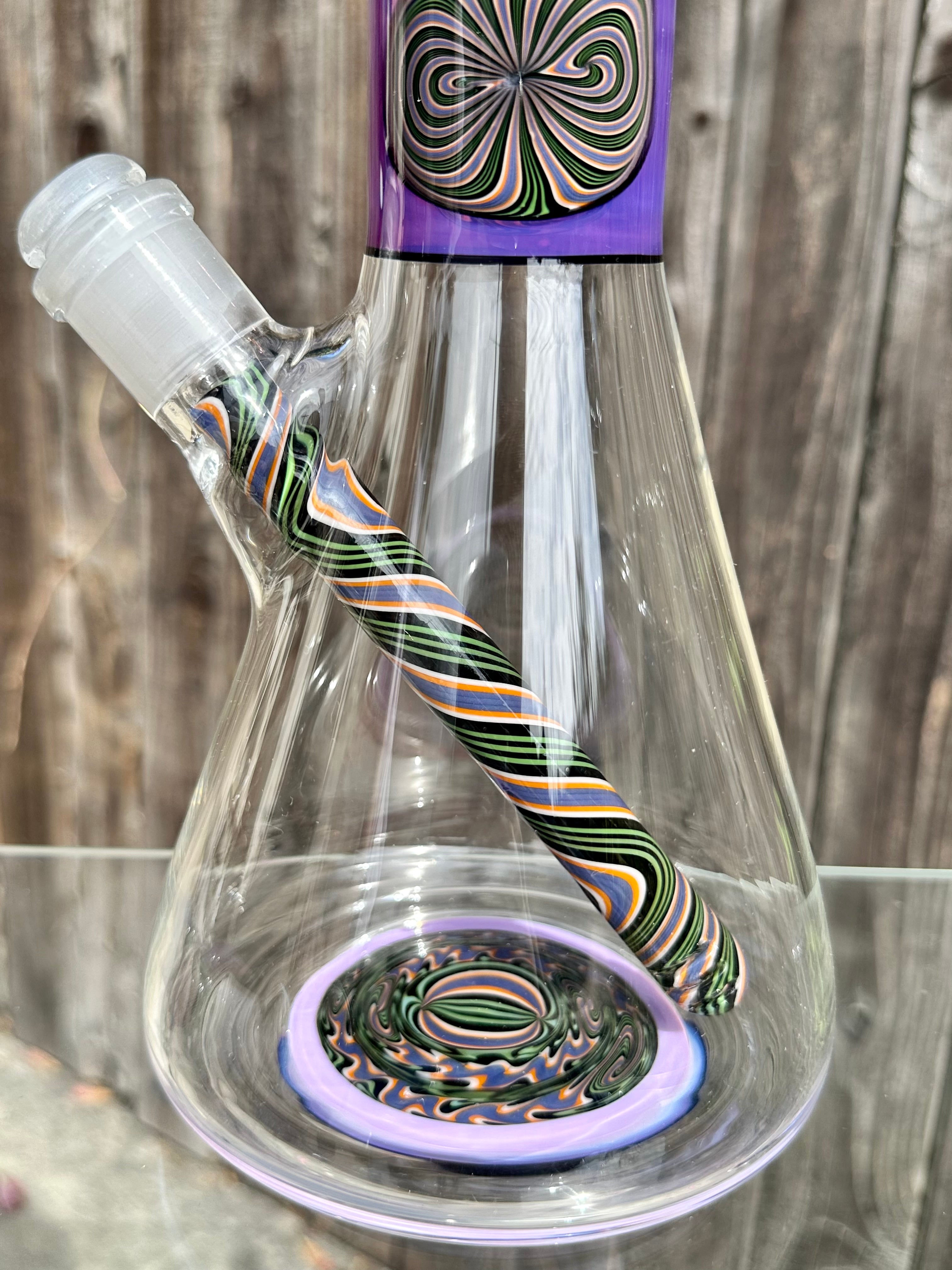 OJ Flame Worked Beaker Downstem w/ Matching Ashcatcher