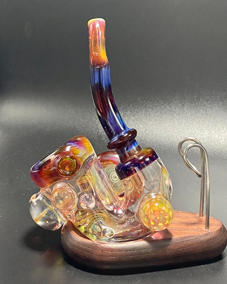B $ Glass Amber Purple Sherlock - Fully Worked - TheSmokeyMcPotz Collection 