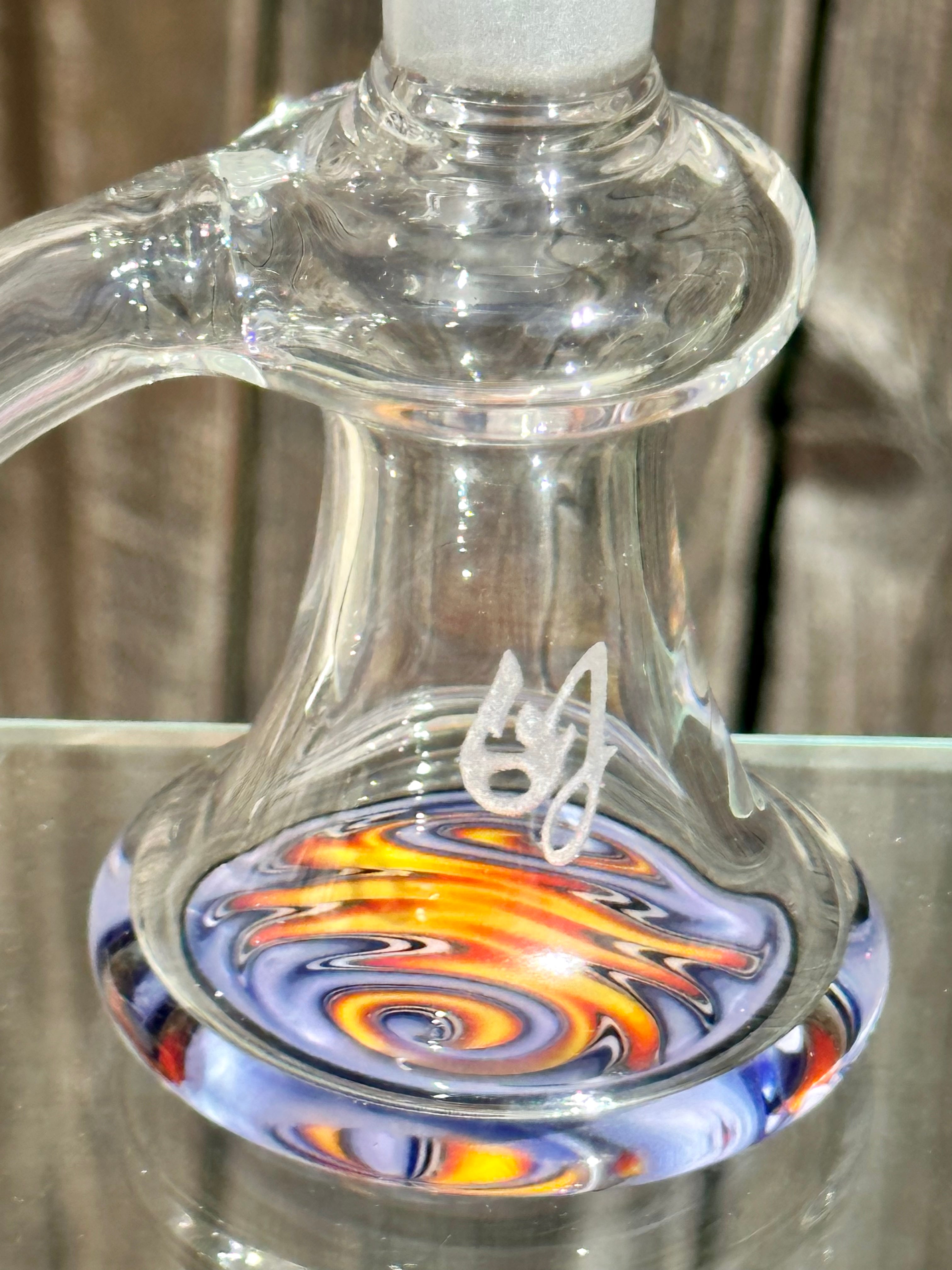 OJ Flame Pink Purple Fire Fade 14mm 45 Degree Ashcatcher