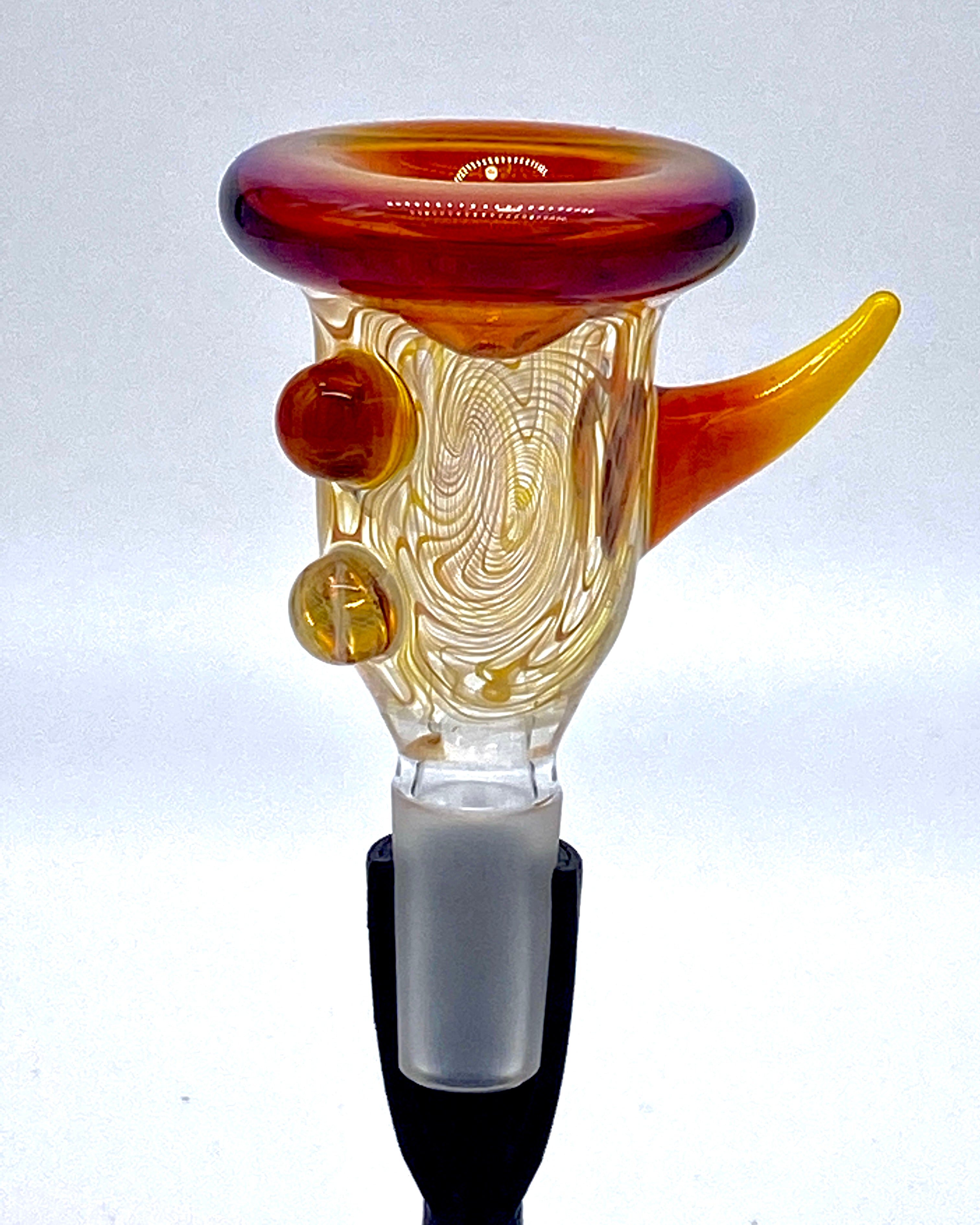 Gasp One Amber Purple & Fumed 14mm Single Hole Slide - TheSmokeyMcPotz Collection 