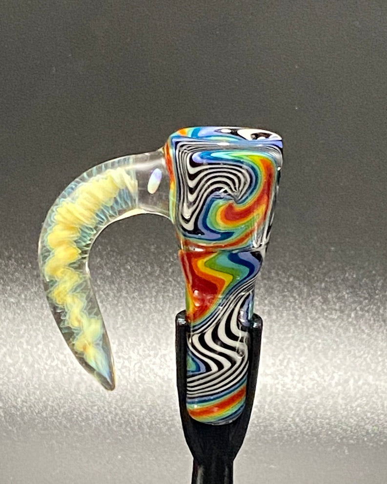 DZ Glass 14mm Fully Worked Wigwag Fume Handle #2 - TheSmokeyMcPotz Collection 