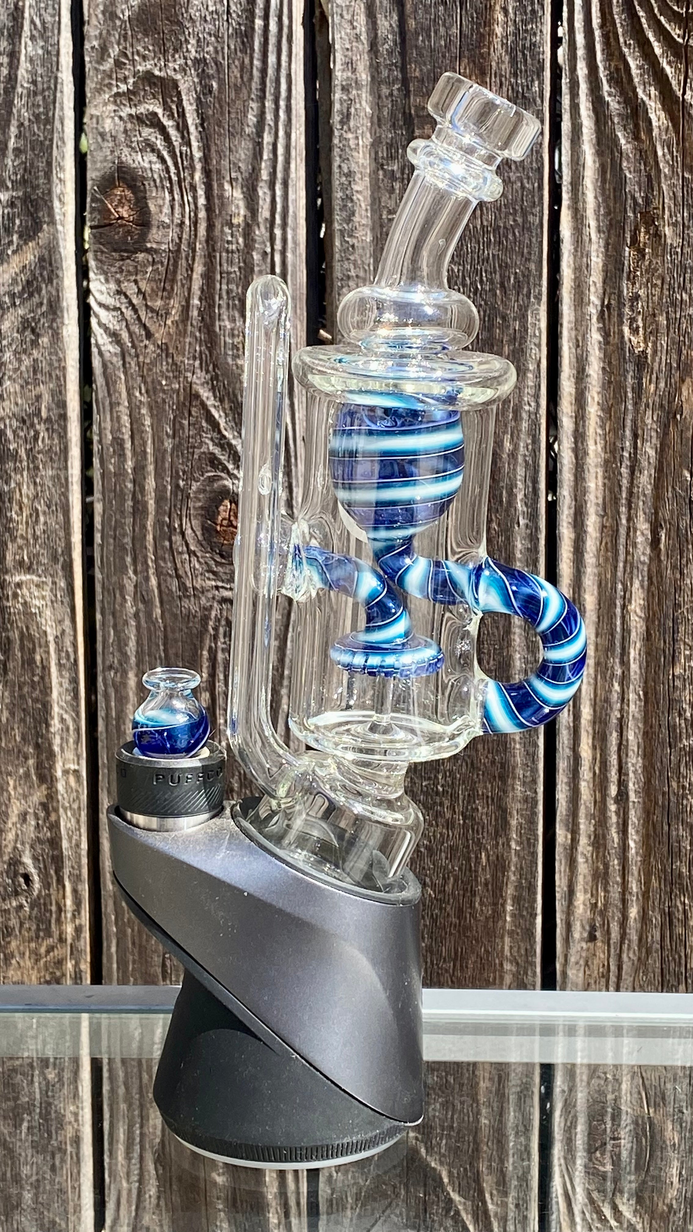 OJ Flame Puffco Peak and Pro Colored Recycler Top