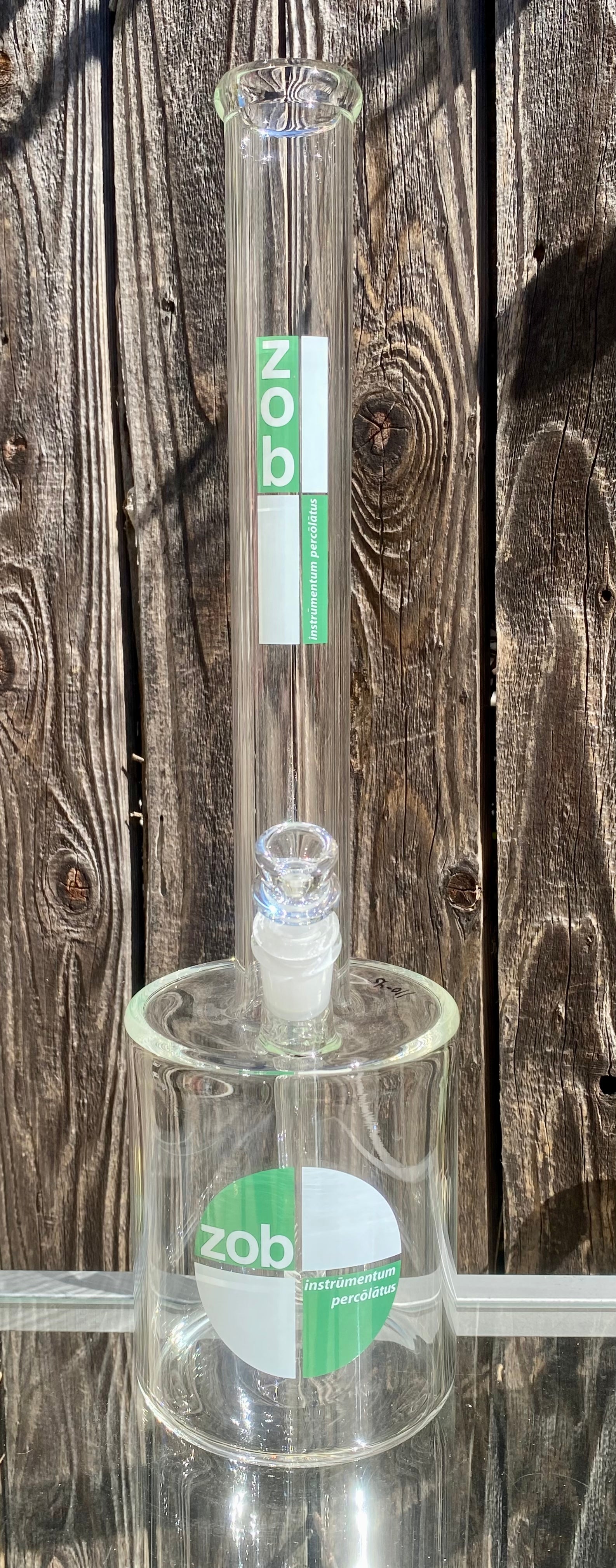 Zob 16.5 Inch Straight Tube with 110mm Base and 38mm Mouthpiece 45 Degree Green & White Label