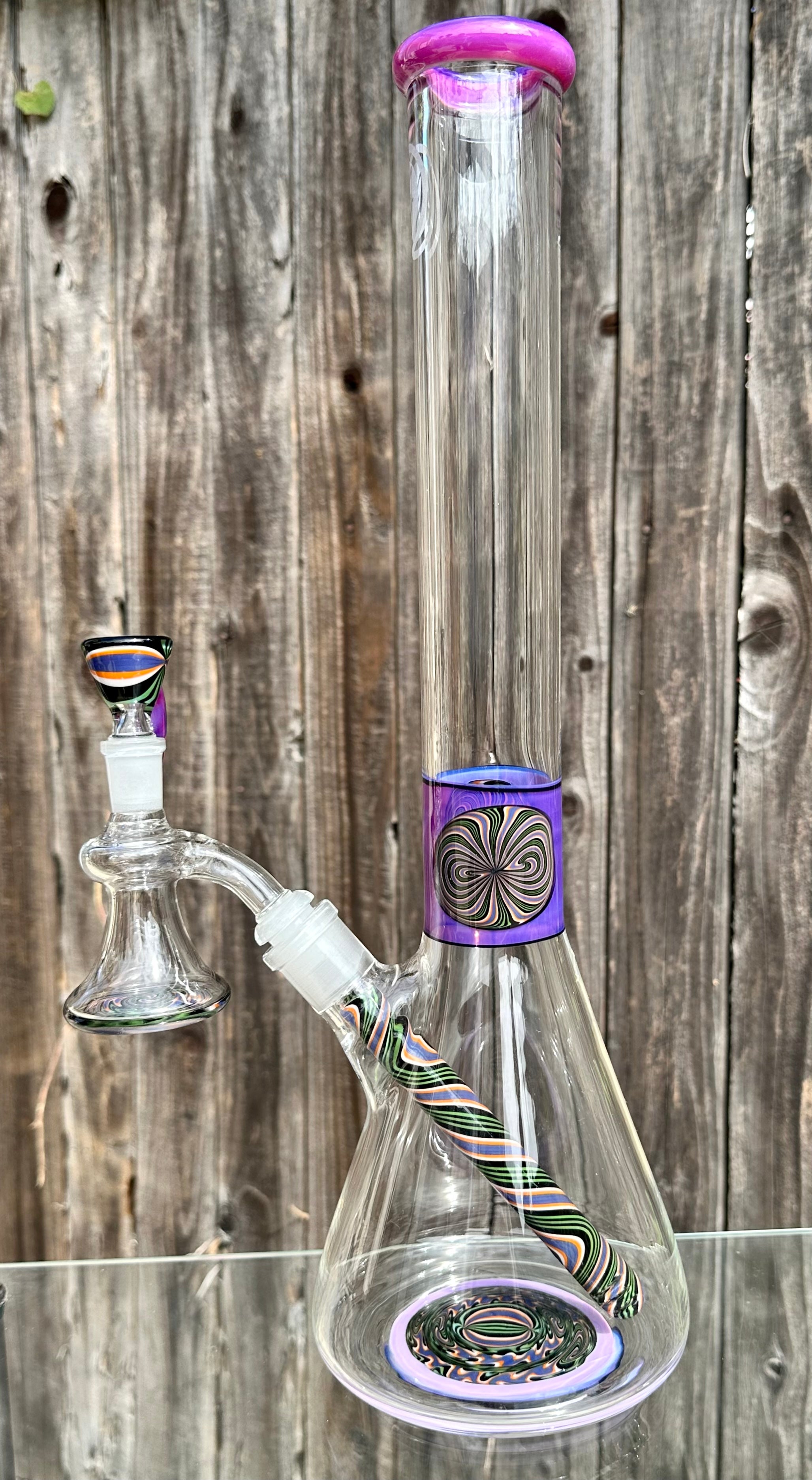 OJ Flame Worked Beaker Downstem w/ Matching Ashcatcher