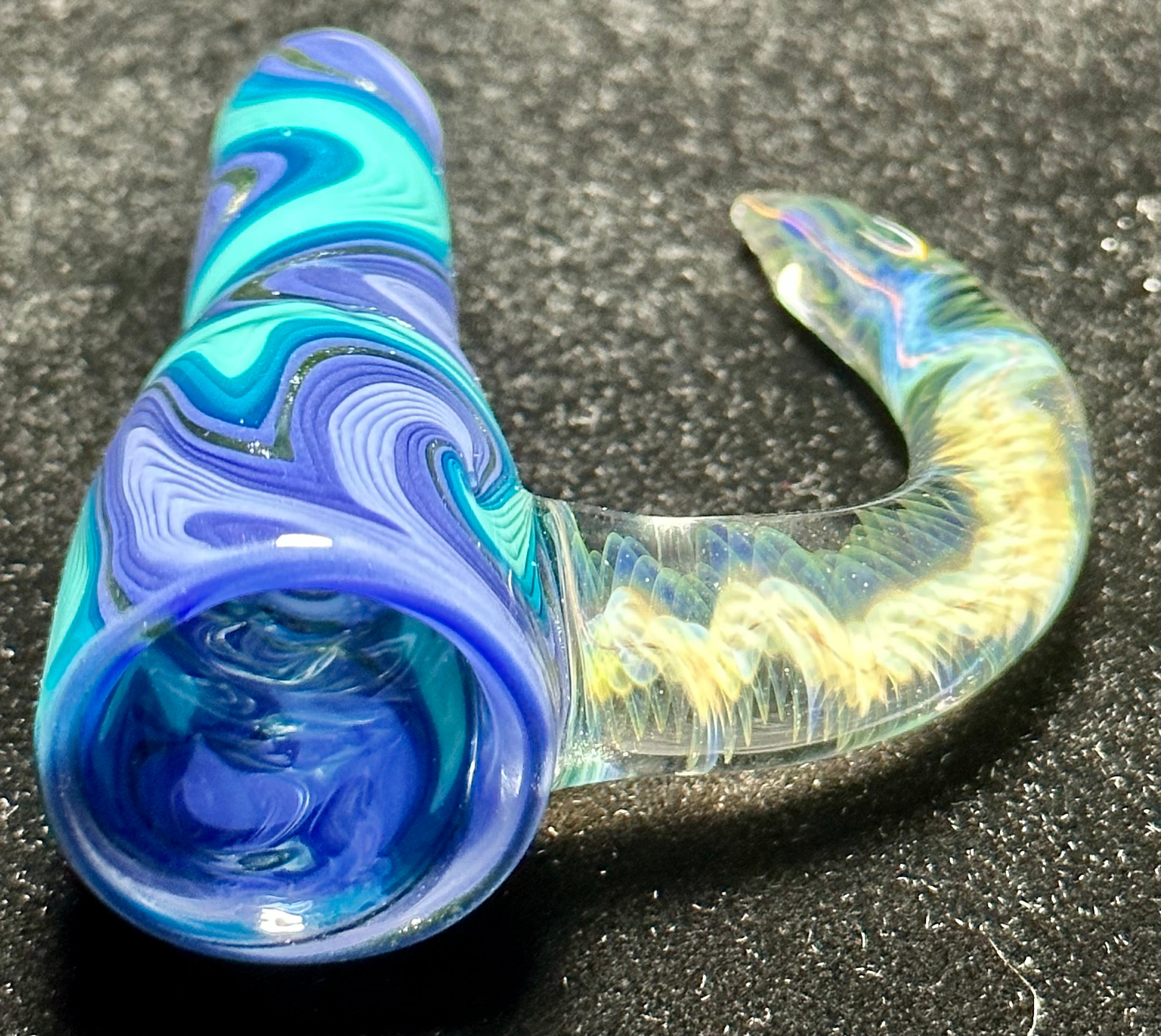 DZ Glass 14mm Fully Worked Wigwag Fume Handle #3