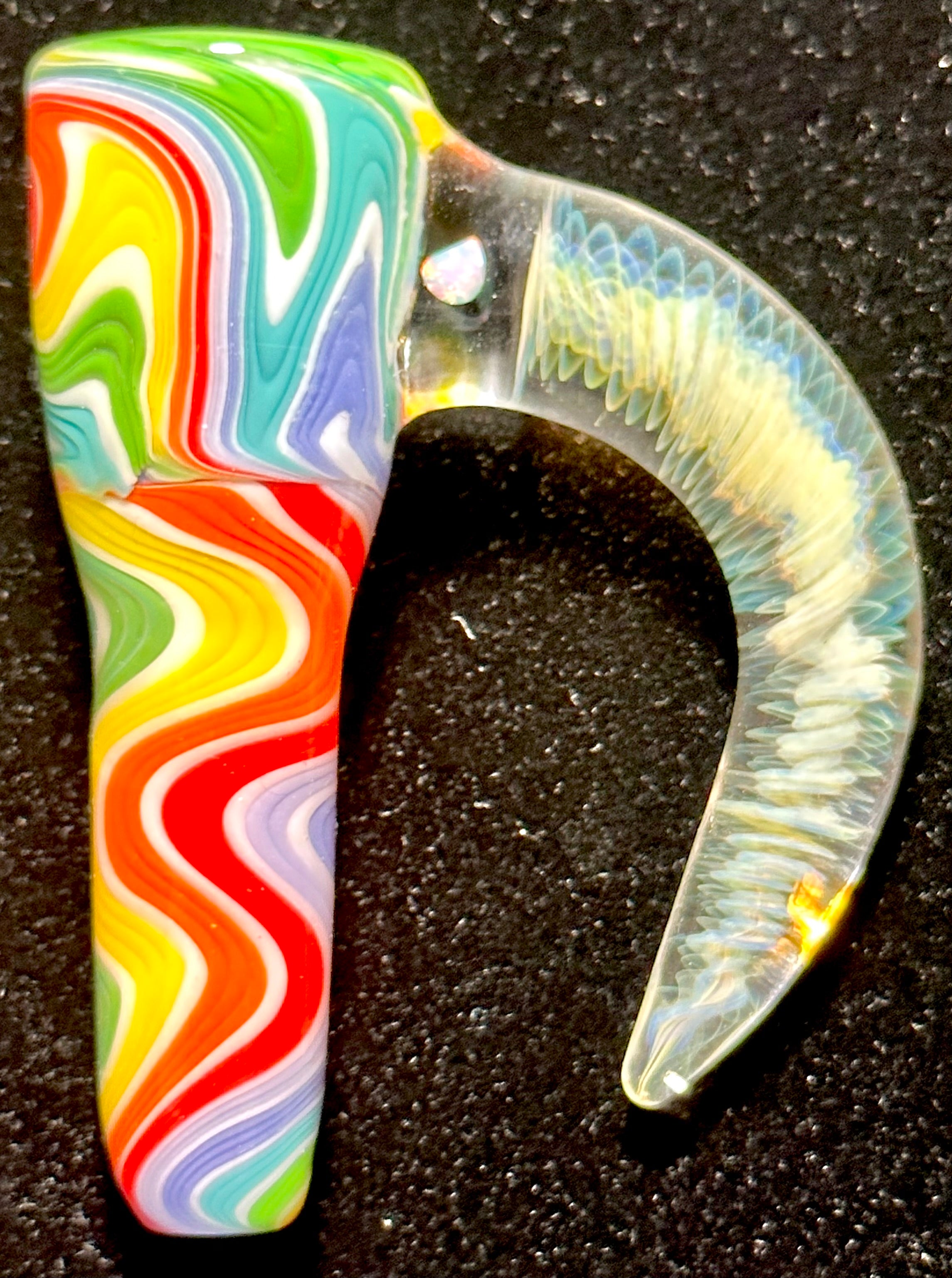 DZ Glass 14mm Fully Worked Wigwag Fume Handle