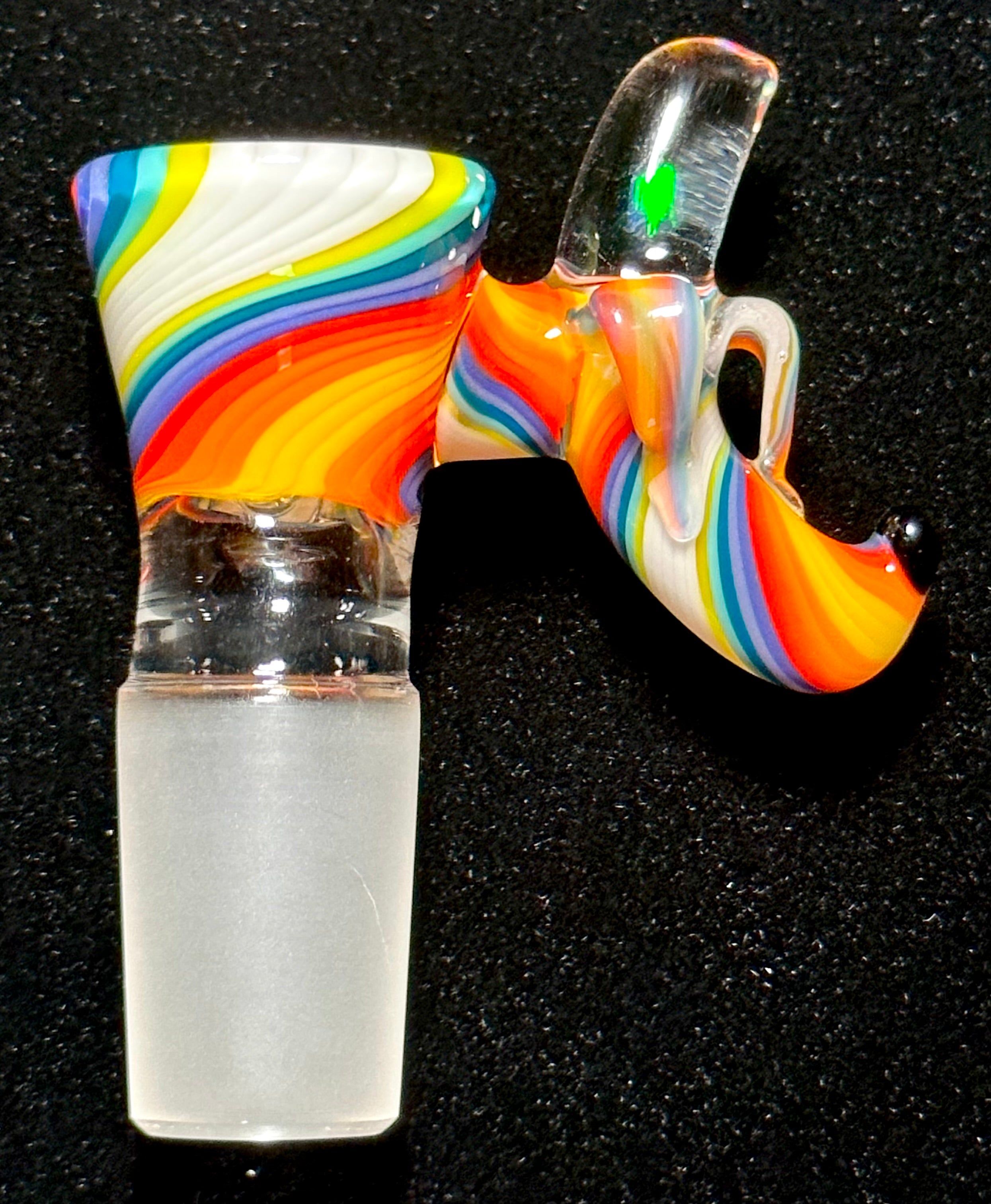 Dippy Glass 18mm Multi-Color Swirl Nana Slide