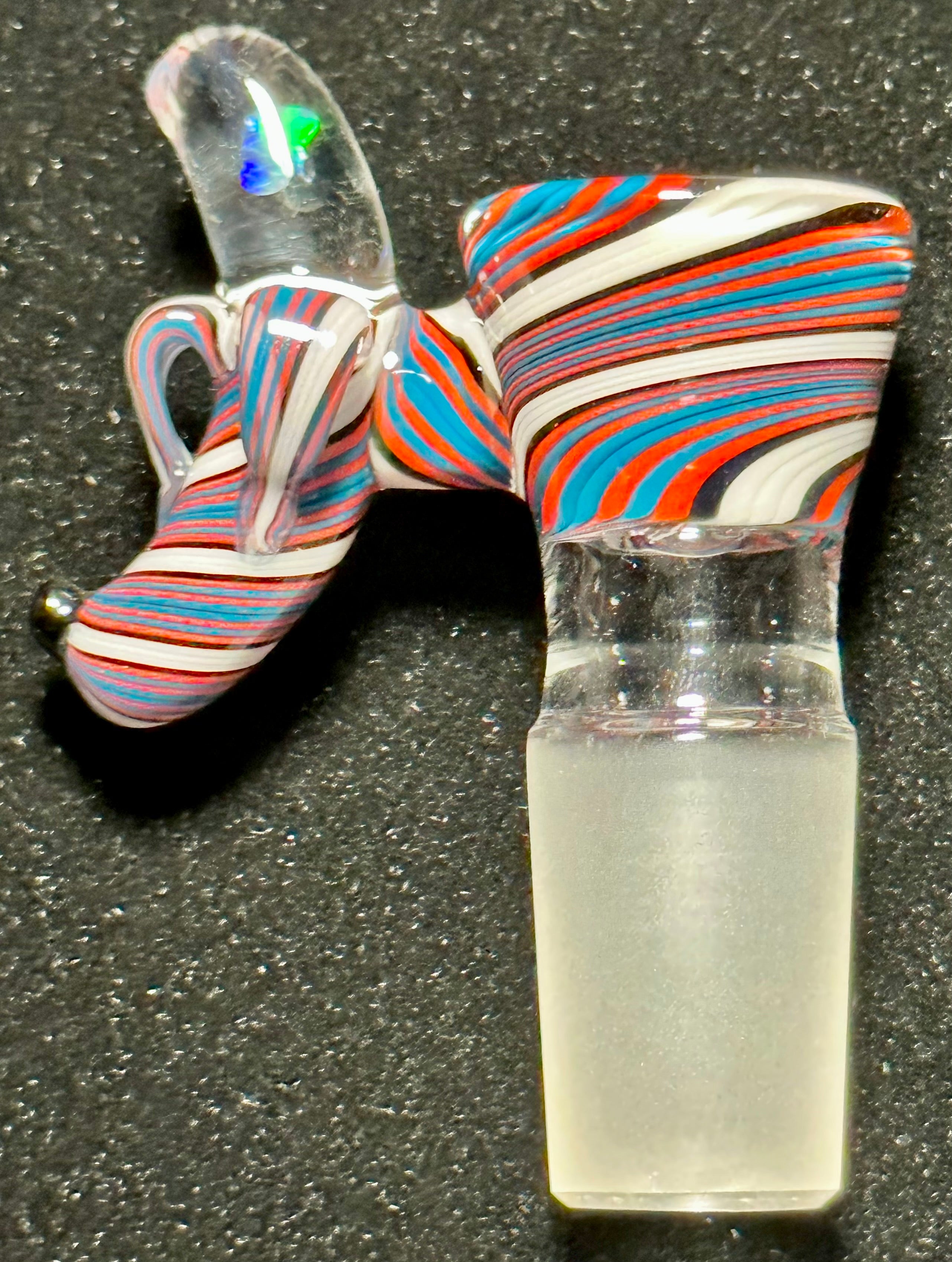 Dippy Glass 18mm Red & Blue Swirl Nana Slide